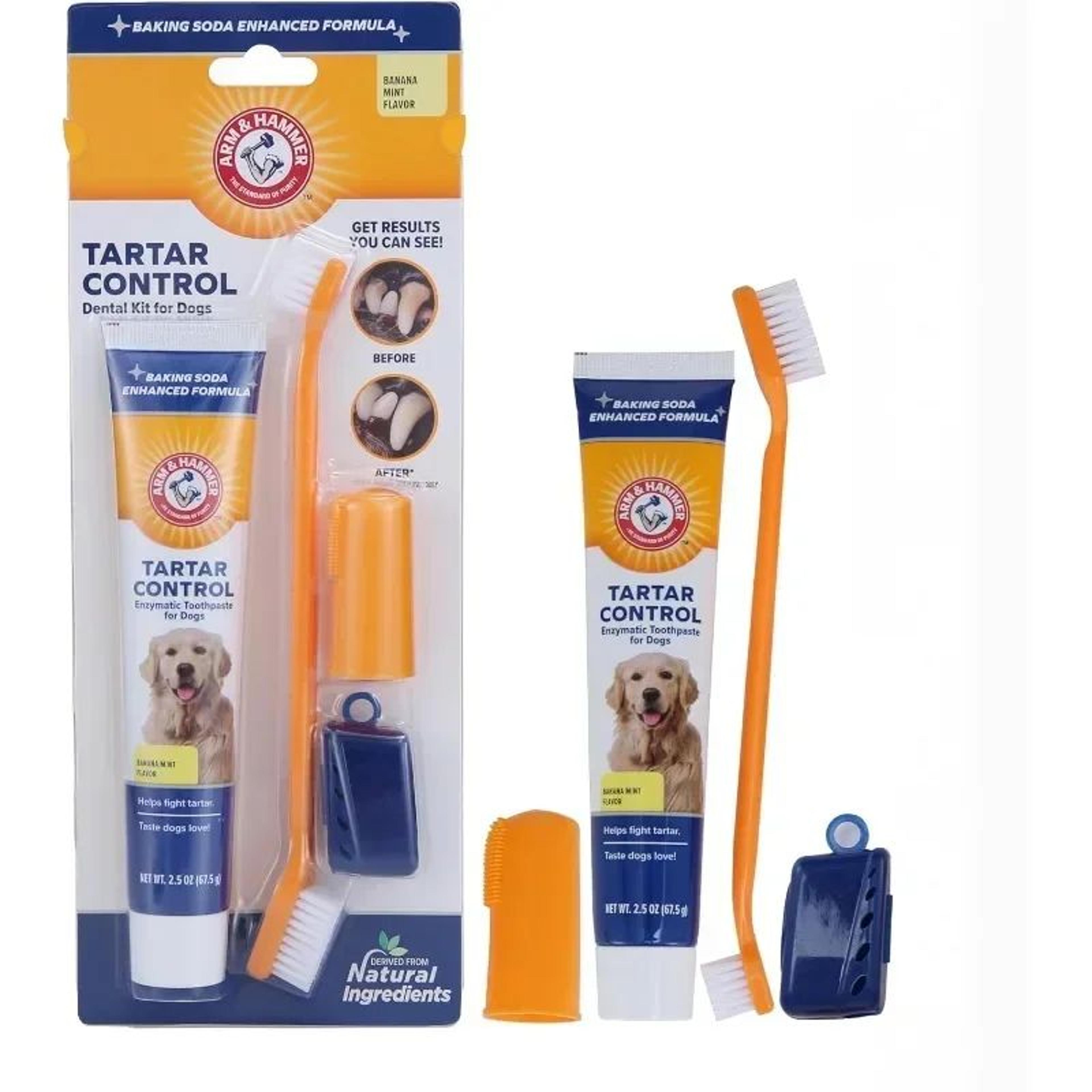 freshsmile dog dental care kit with finger toothbrush & pet toothpaste