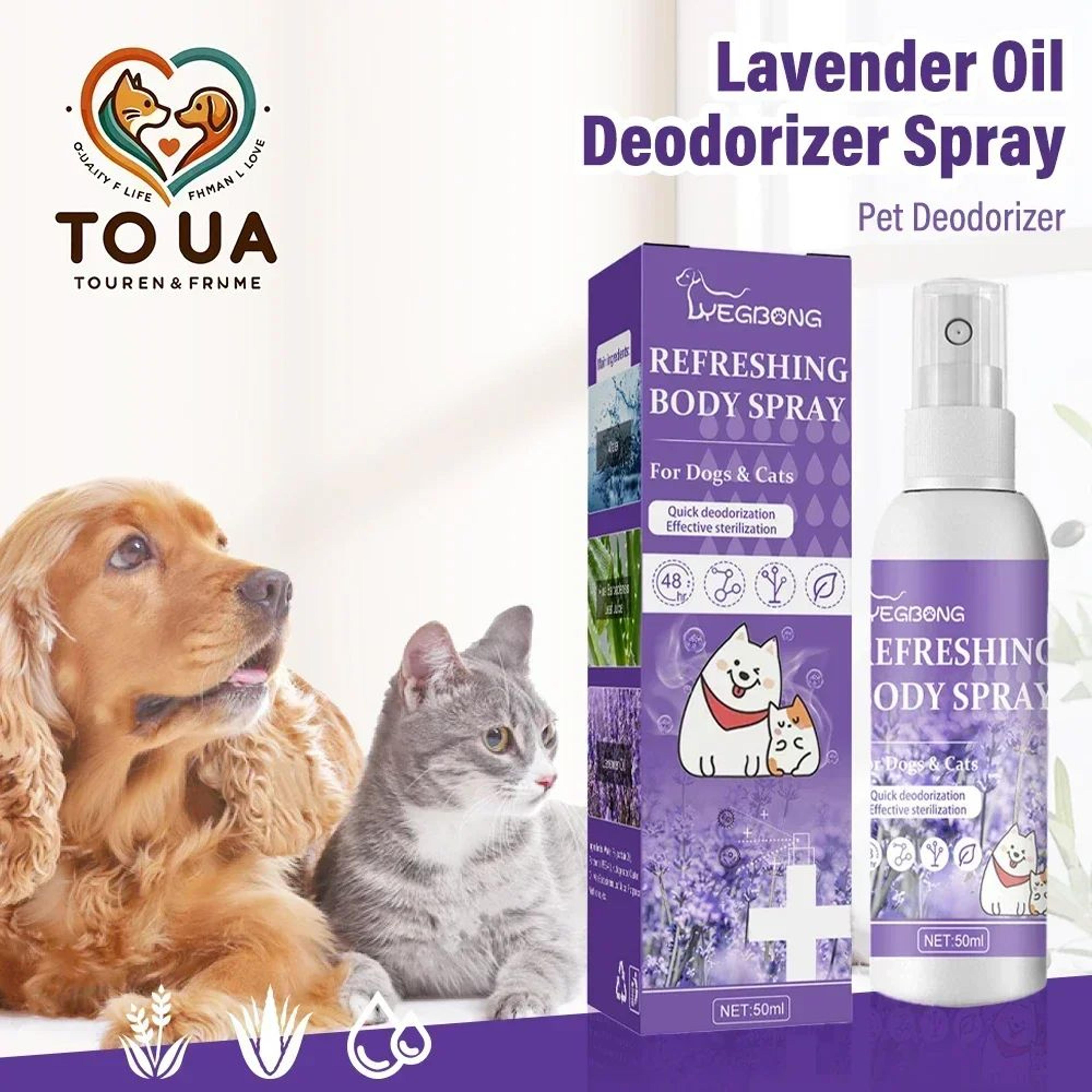 Lavender Pet Deodorizing Spray For Dogs  Cats  AntiItch Freshening Mist 0