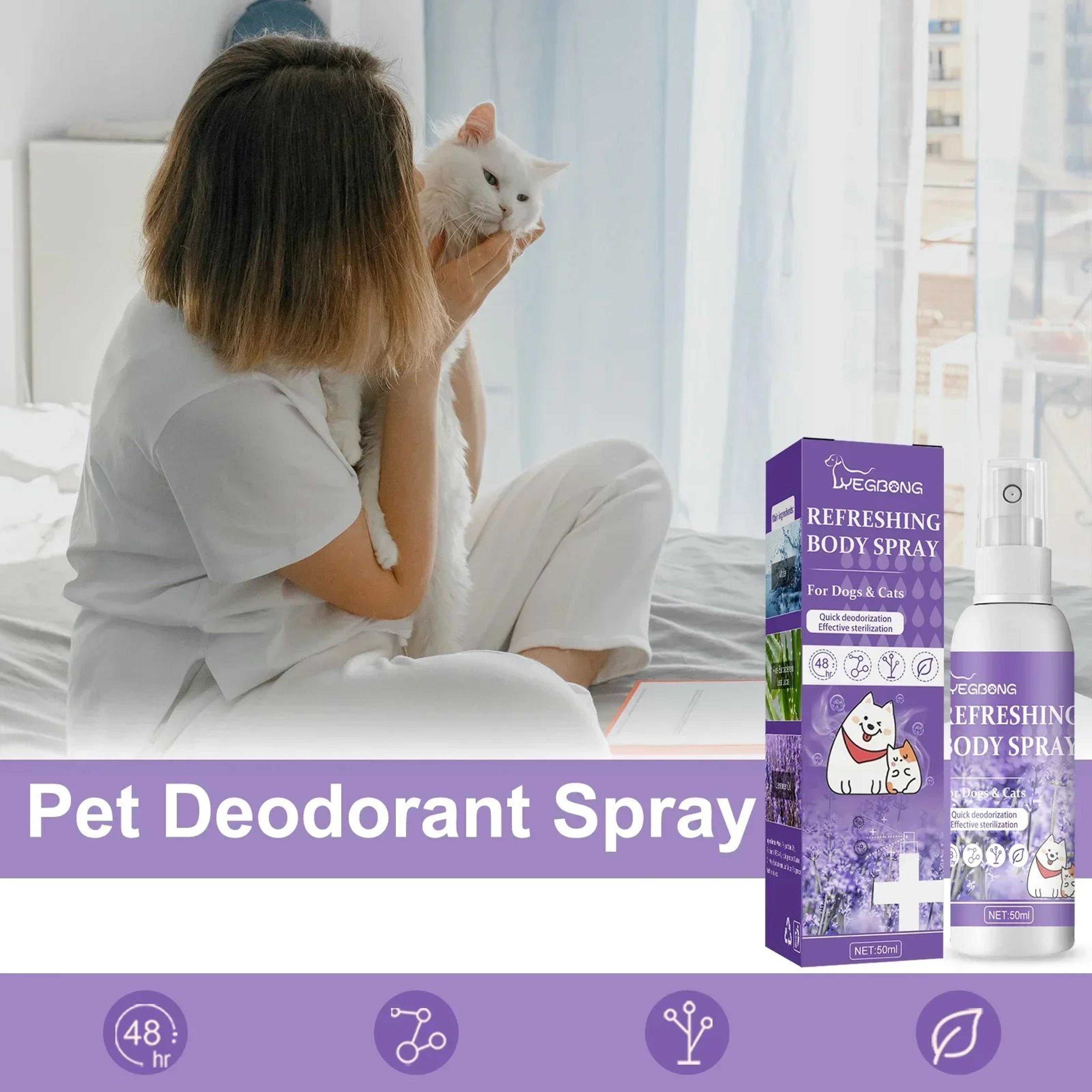 Lavender Pet Deodorizing Spray For Dogs  Cats  AntiItch Freshening Mist 1