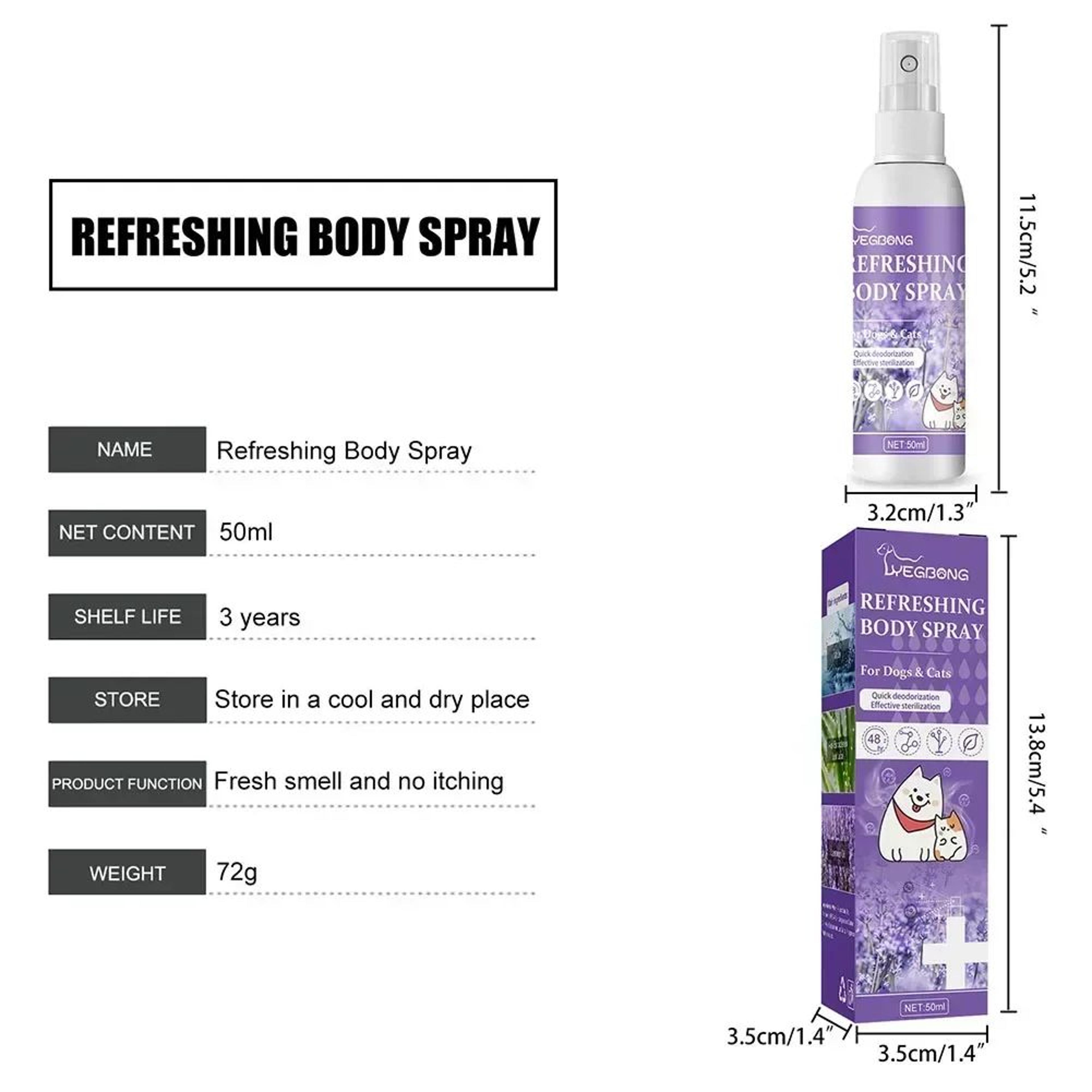 Lavender Pet Deodorizing Spray For Dogs  Cats  AntiItch Freshening Mist 5