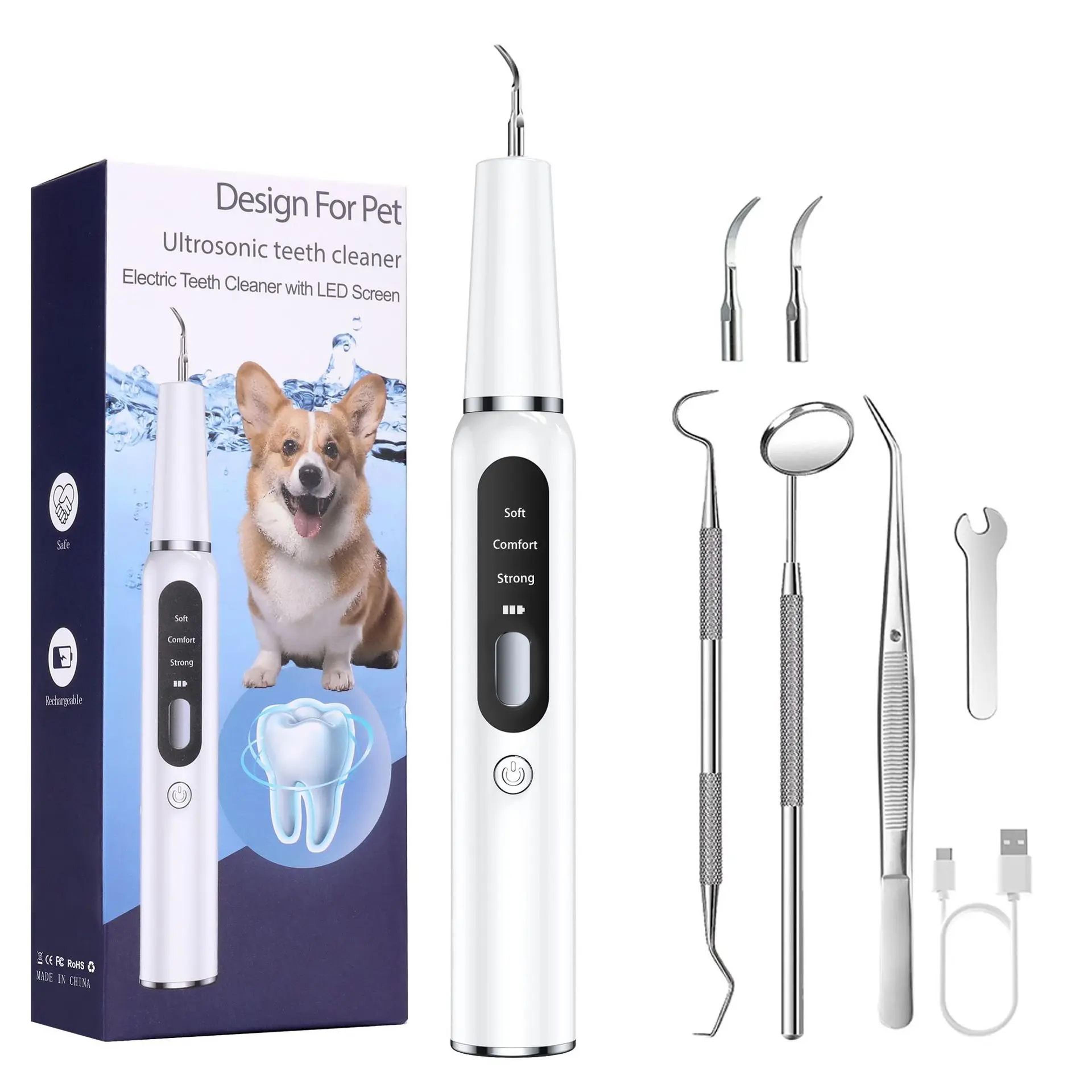 PawClean Pro Ultrasonic Pet Tooth Scaler Kit For Dogs  Cats 7