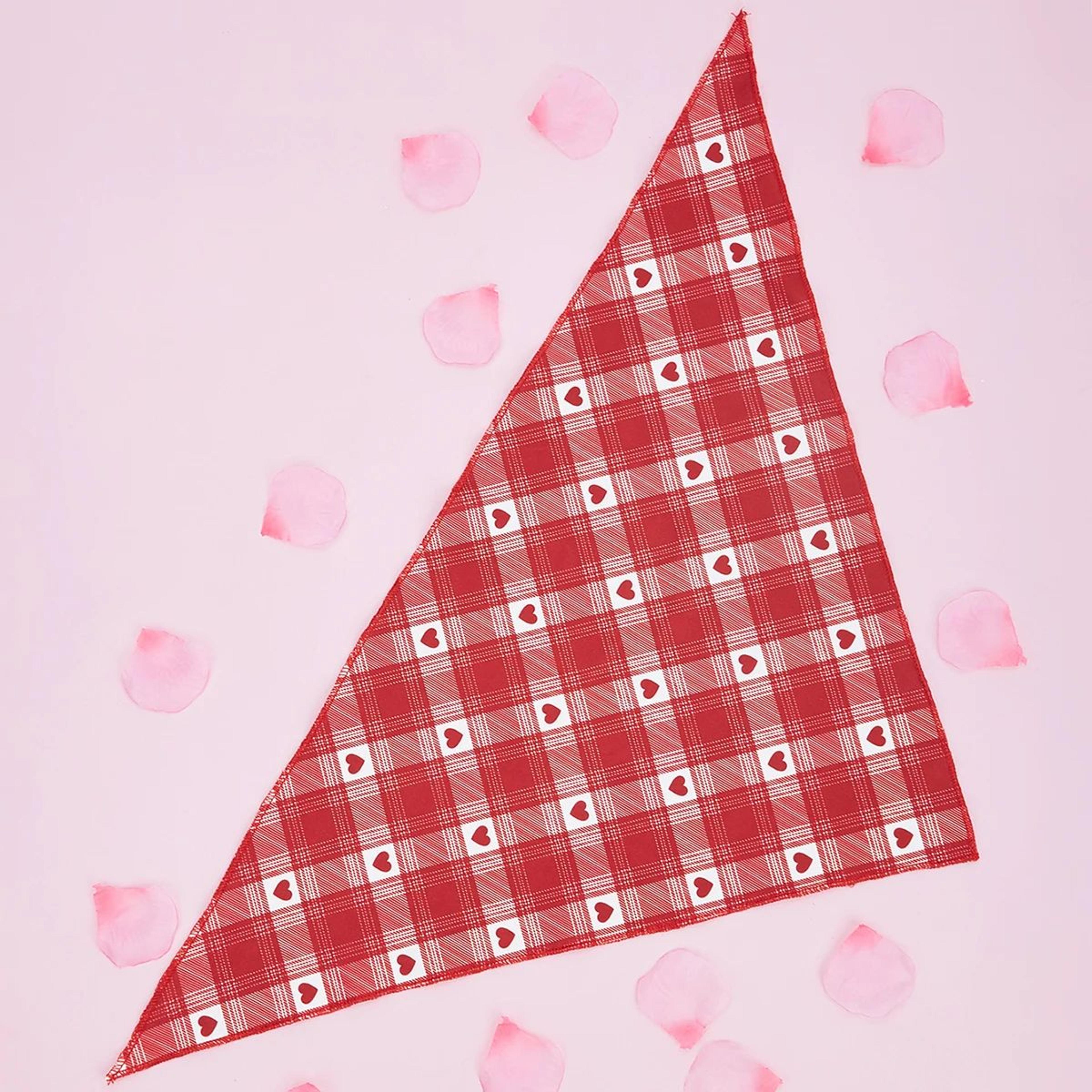 Valentine Heart Print Dog Bandana Scarf 2