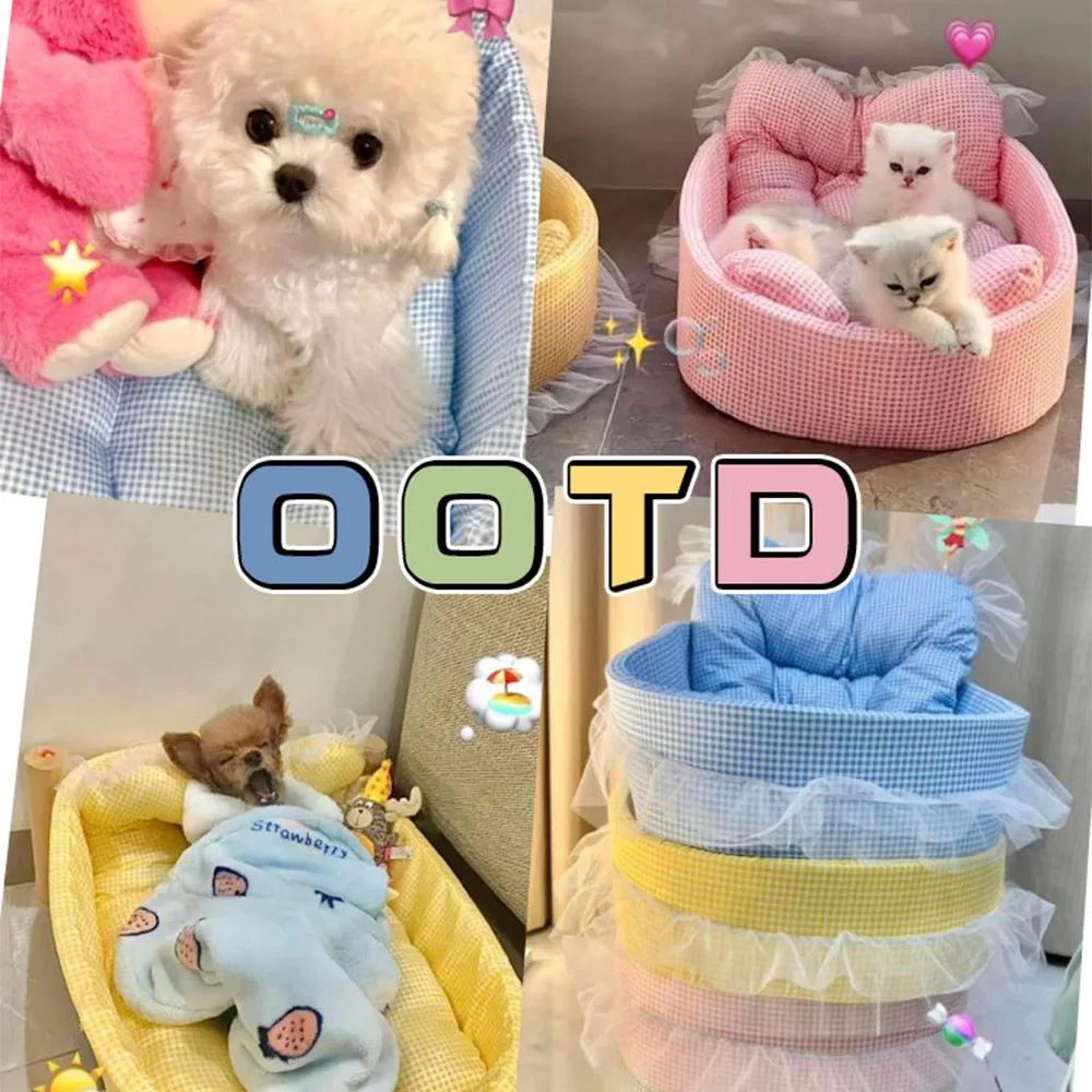 Princess Plush Pet Sofa Bed  Washable Cat Sofa Bed With Lace Trim For Small Dogs  Cats 5