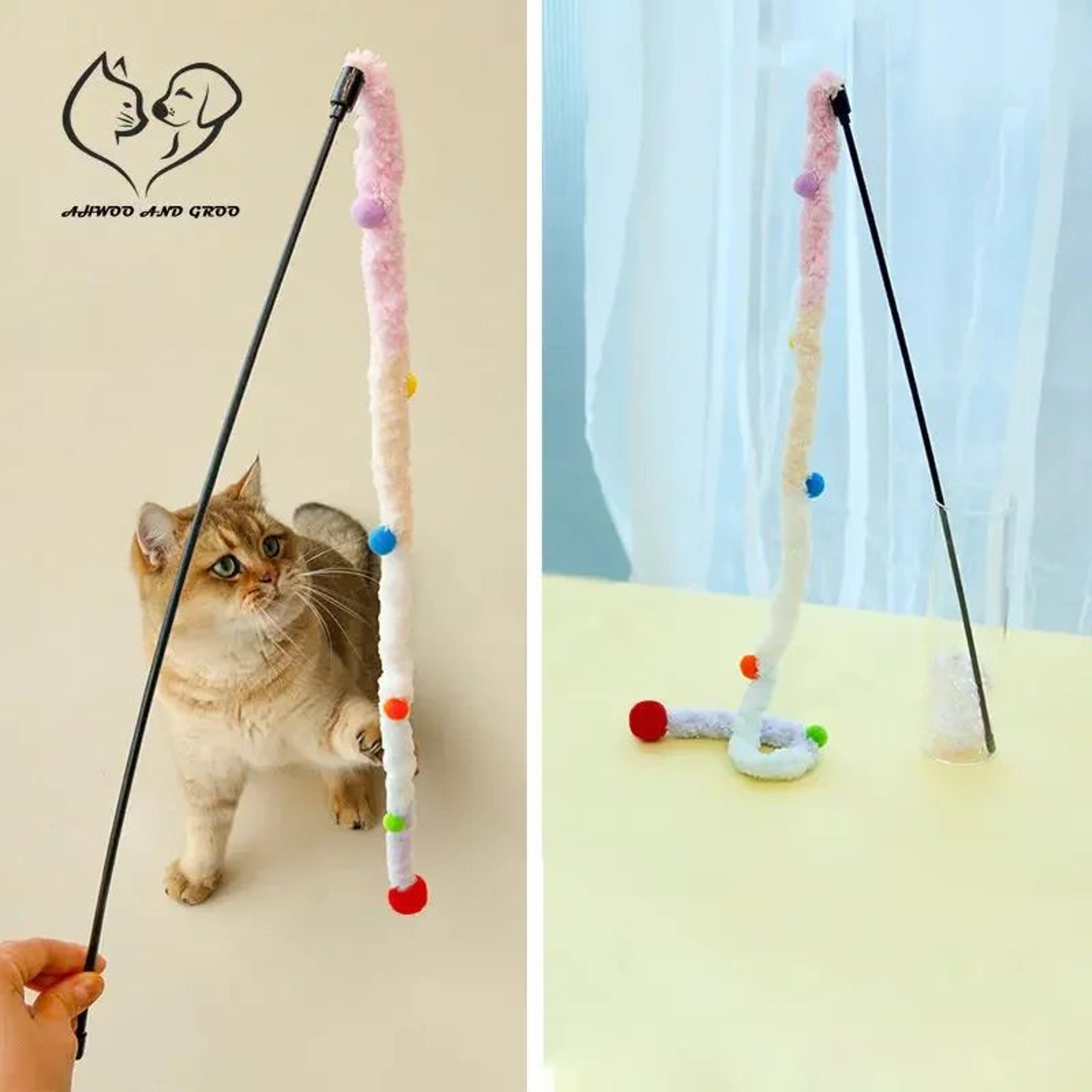 Interactive Feather Cat Teaser Wand For Active Indoor Play 1