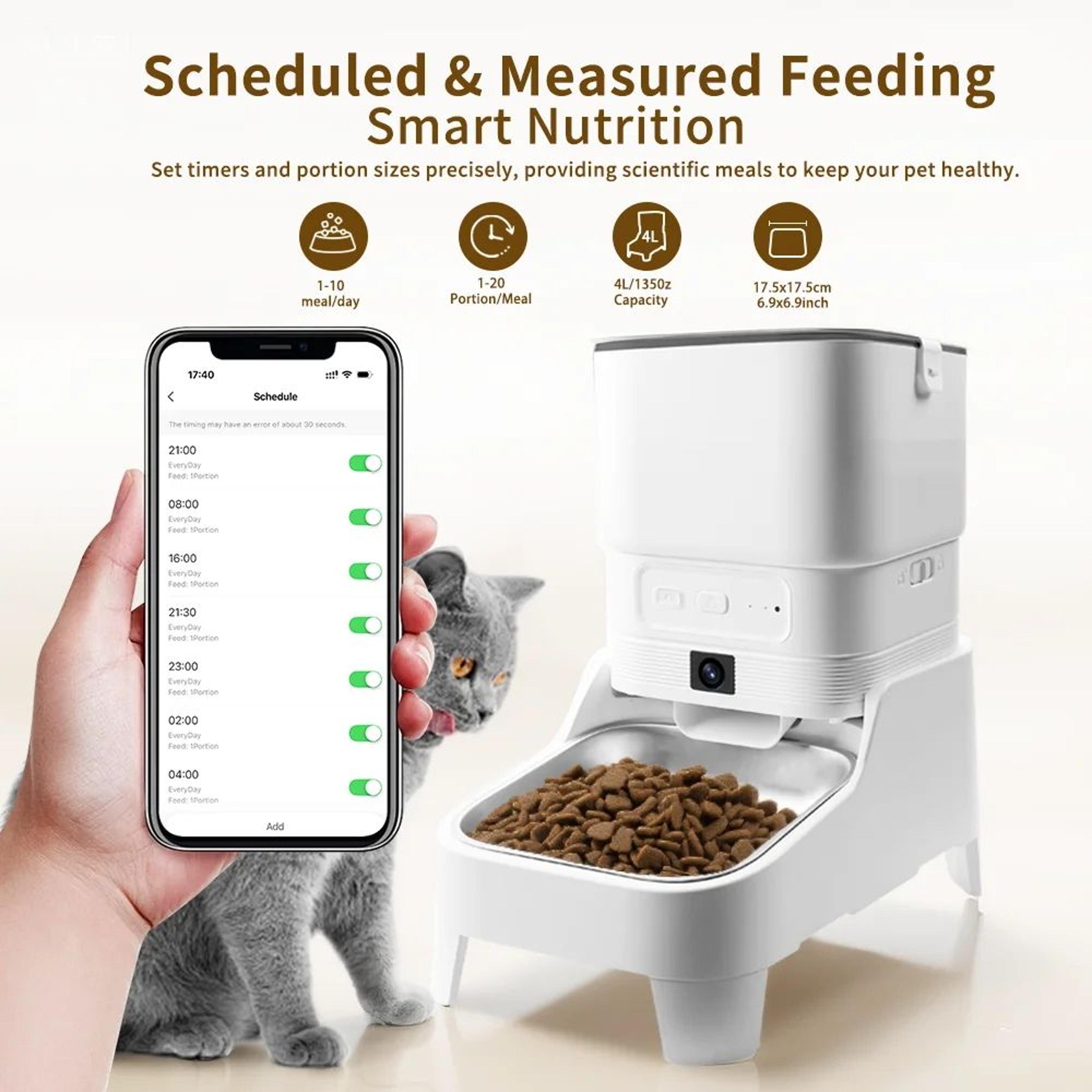 SmartSight Elevated Automatic Pet Feeder With 1080P Camera  WiFi App Control 1