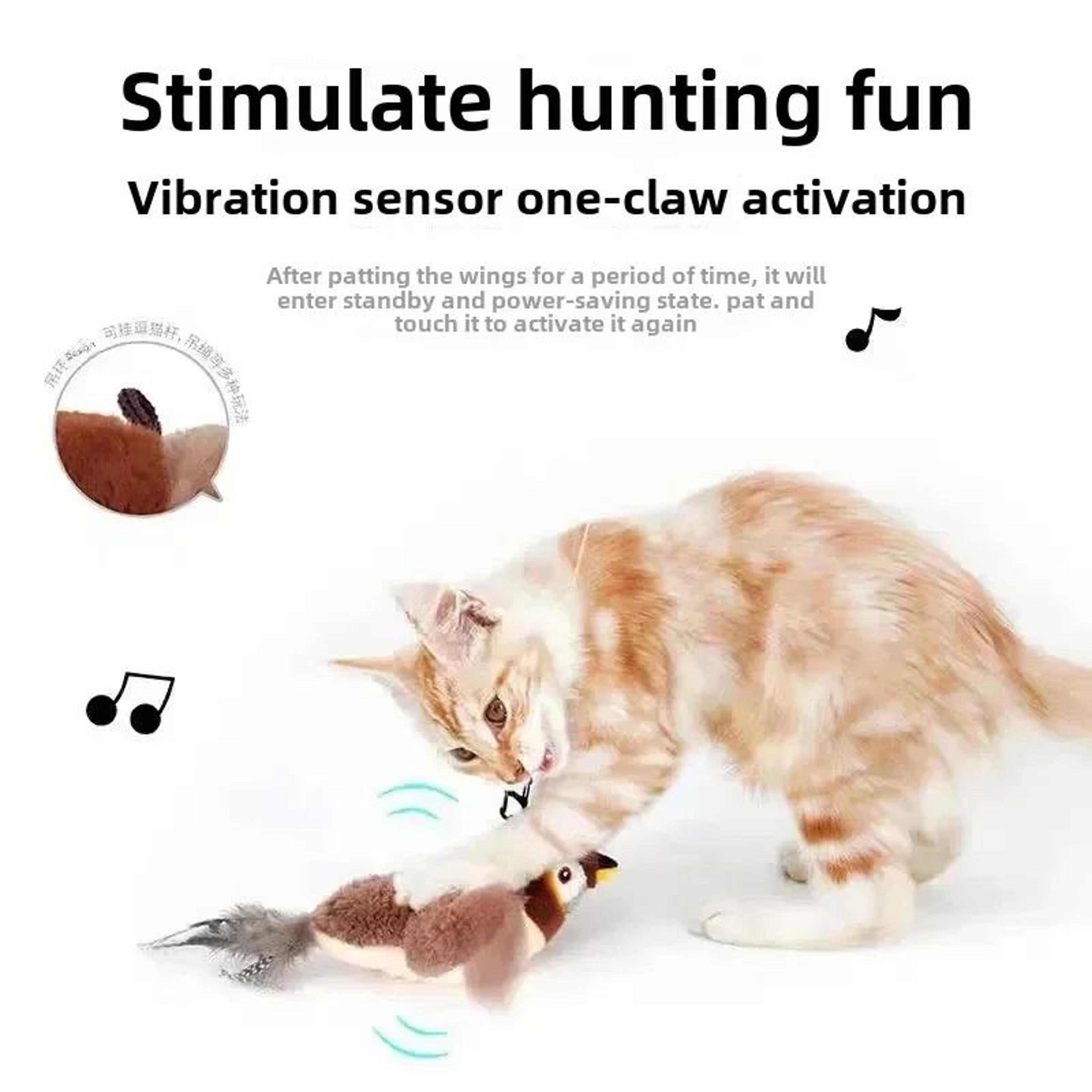 PurrFlap Interactive Catnip Bird Toy  USB Rechargeable Touch Activated Cat Toy 3