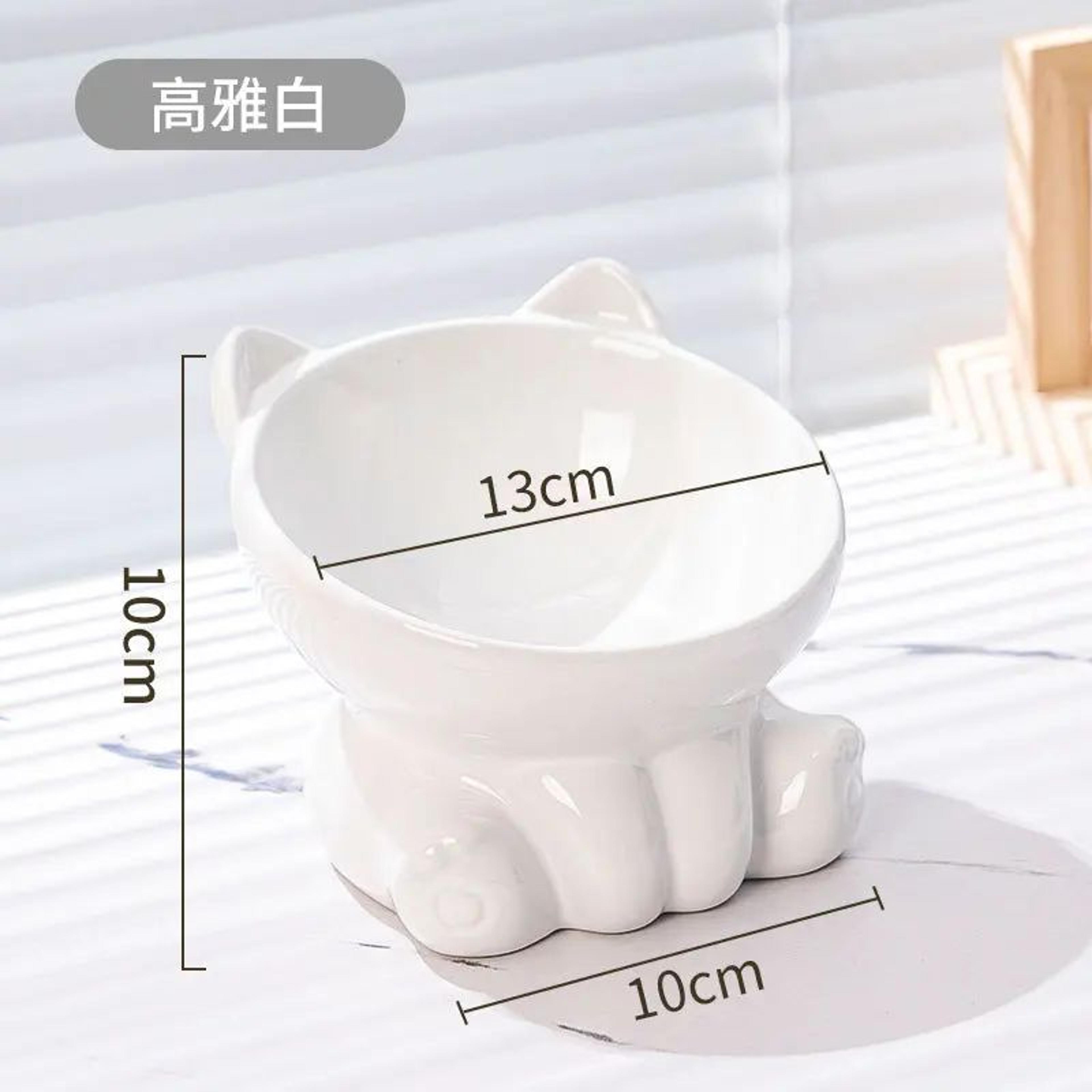 Ceramic Elevated Tilted Cat Bowl For Comfortable Feeding 6