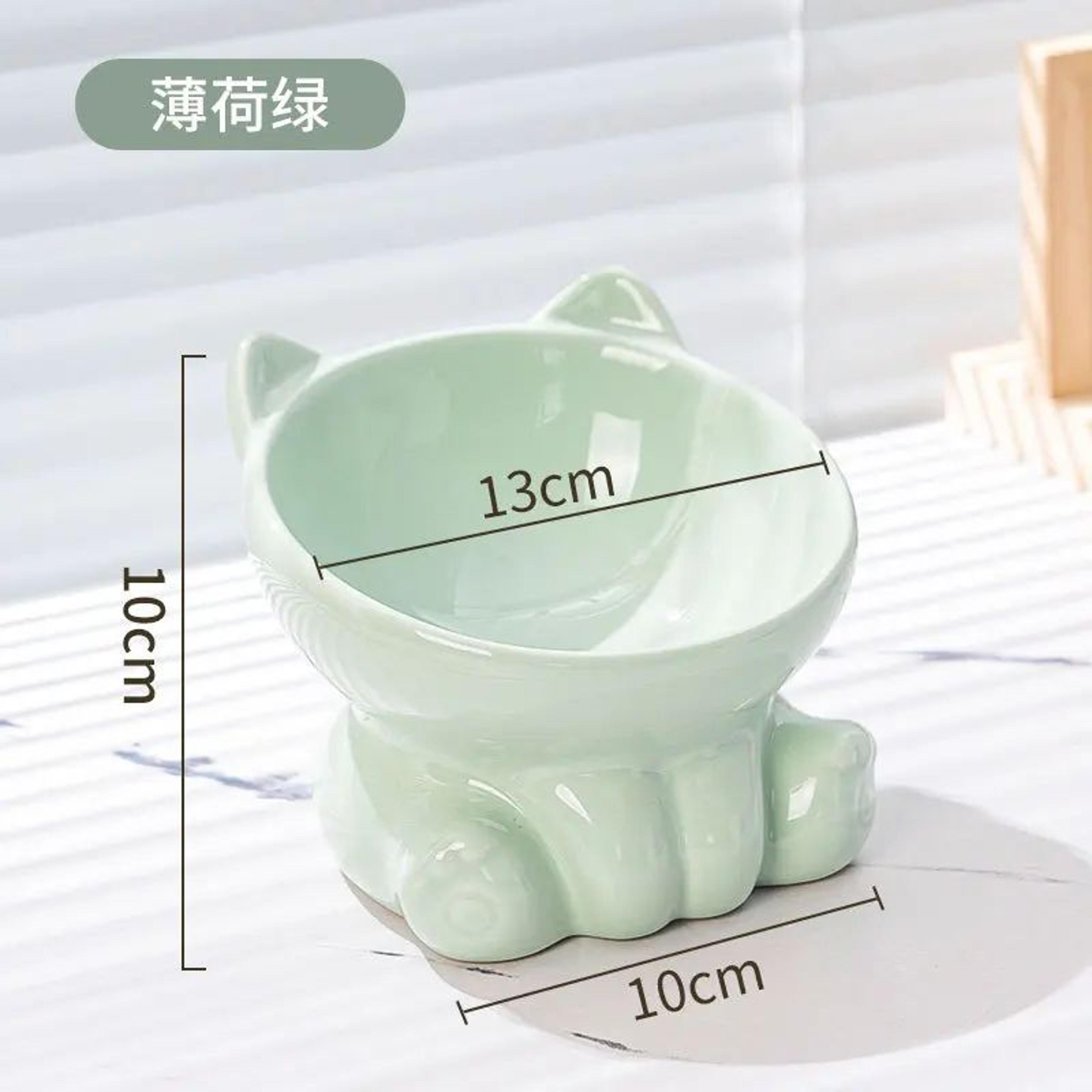 Ceramic Elevated Tilted Cat Bowl For Comfortable Feeding 8