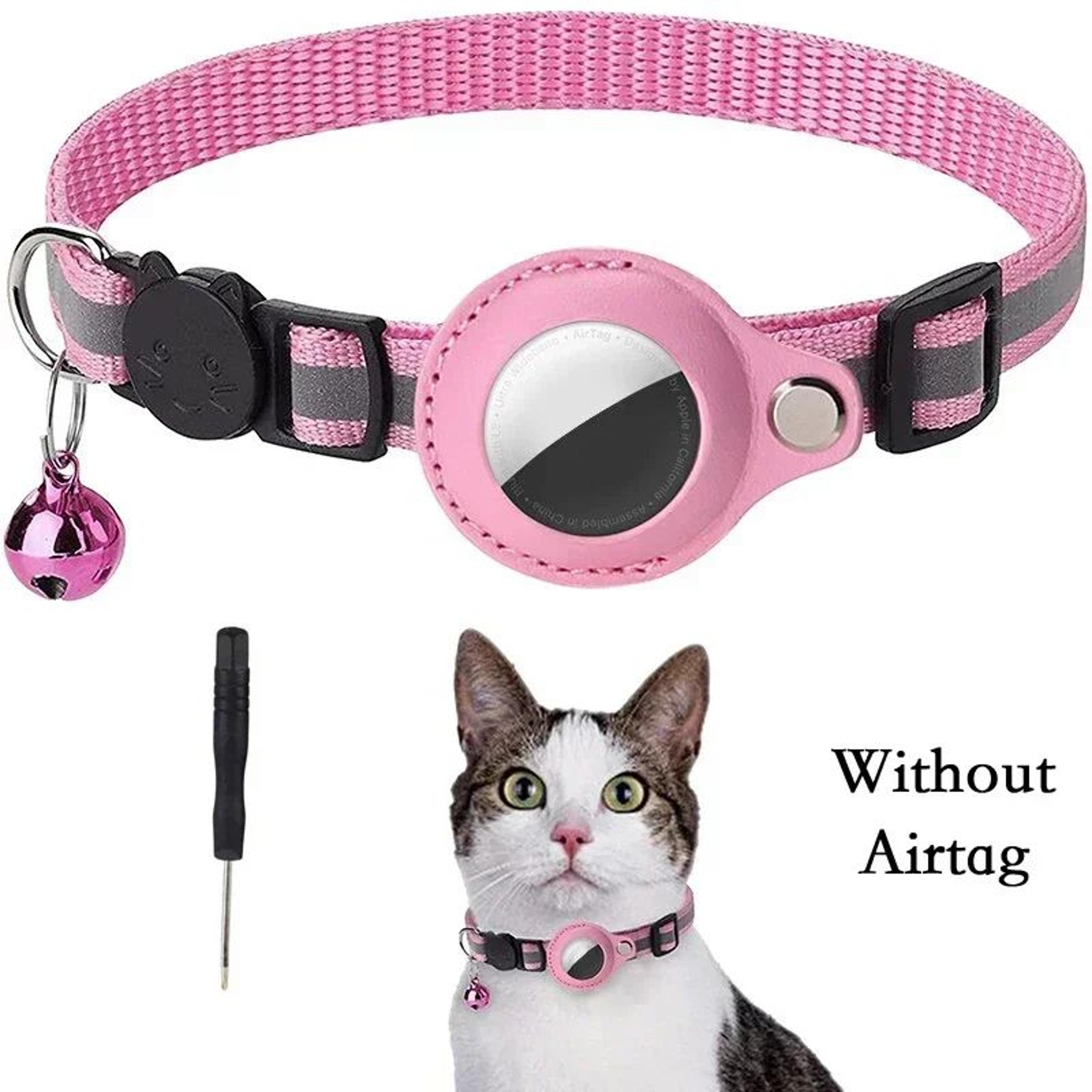 Reflective AirTag Cat Collar With GPS Holder  Safety Bell For Indoor And Outdoor Cats 13