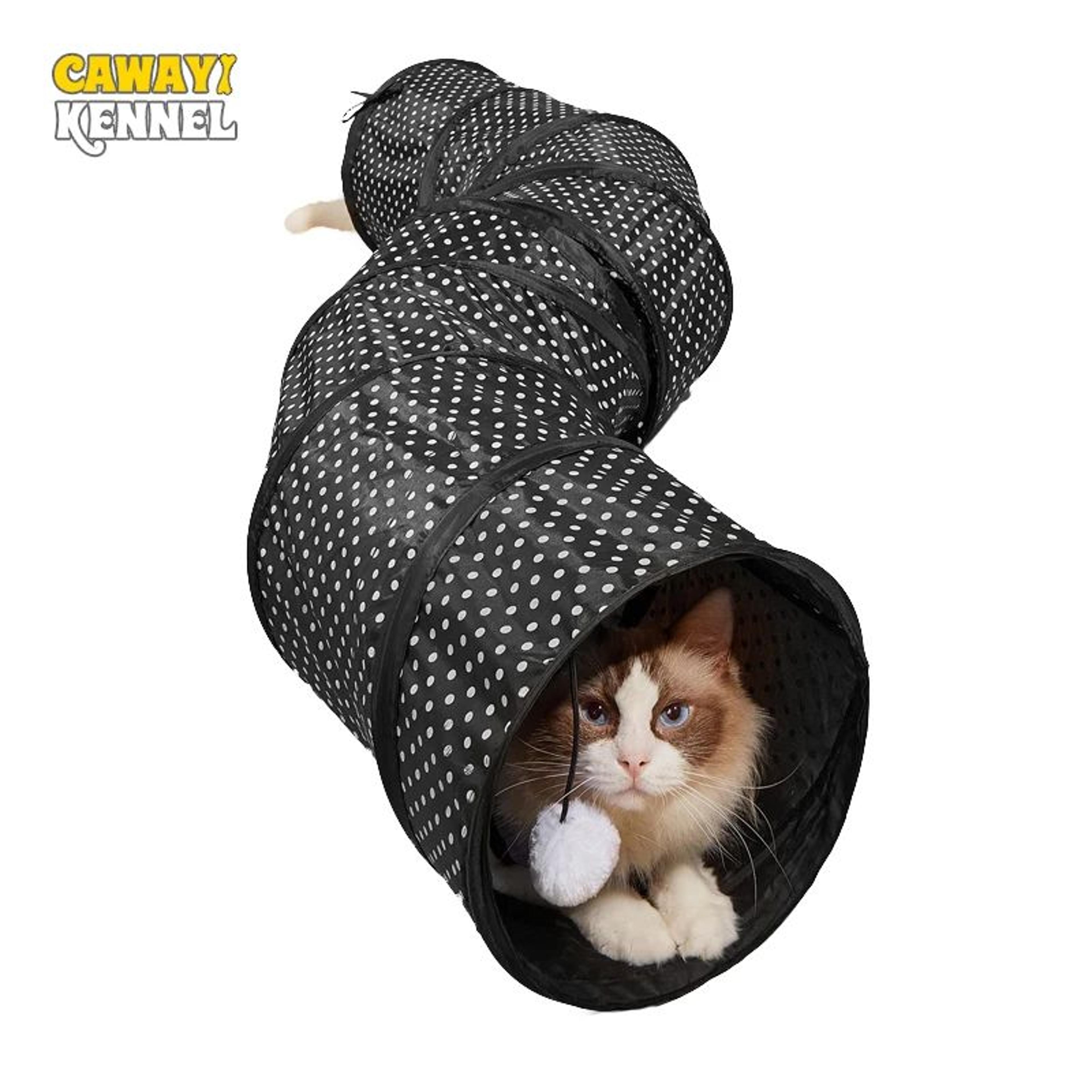 collapsible s-shape cat tunnel toy for indoor play