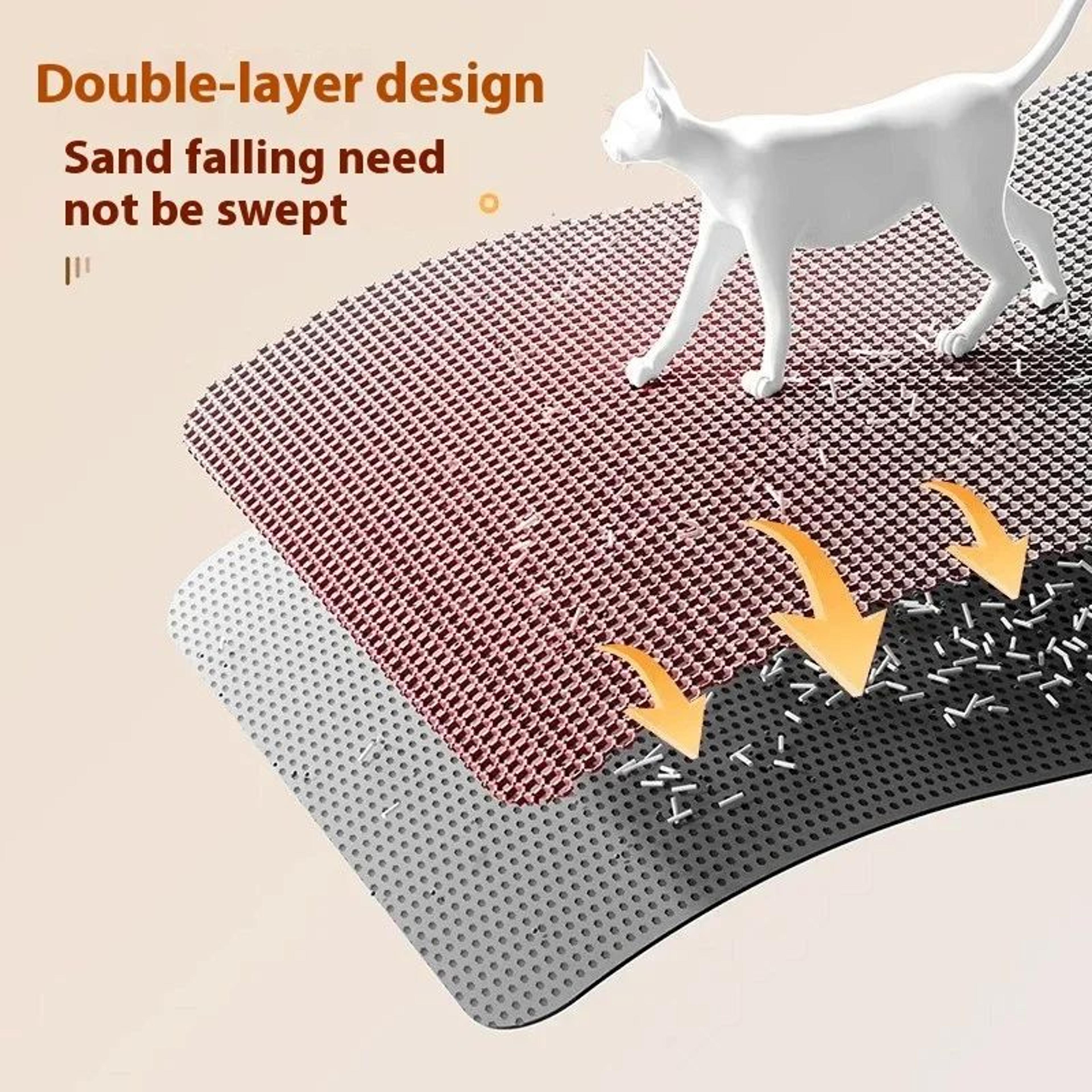 PawClean DoubleLayer Cat Litter Mat Waterproof Floor Protector 1