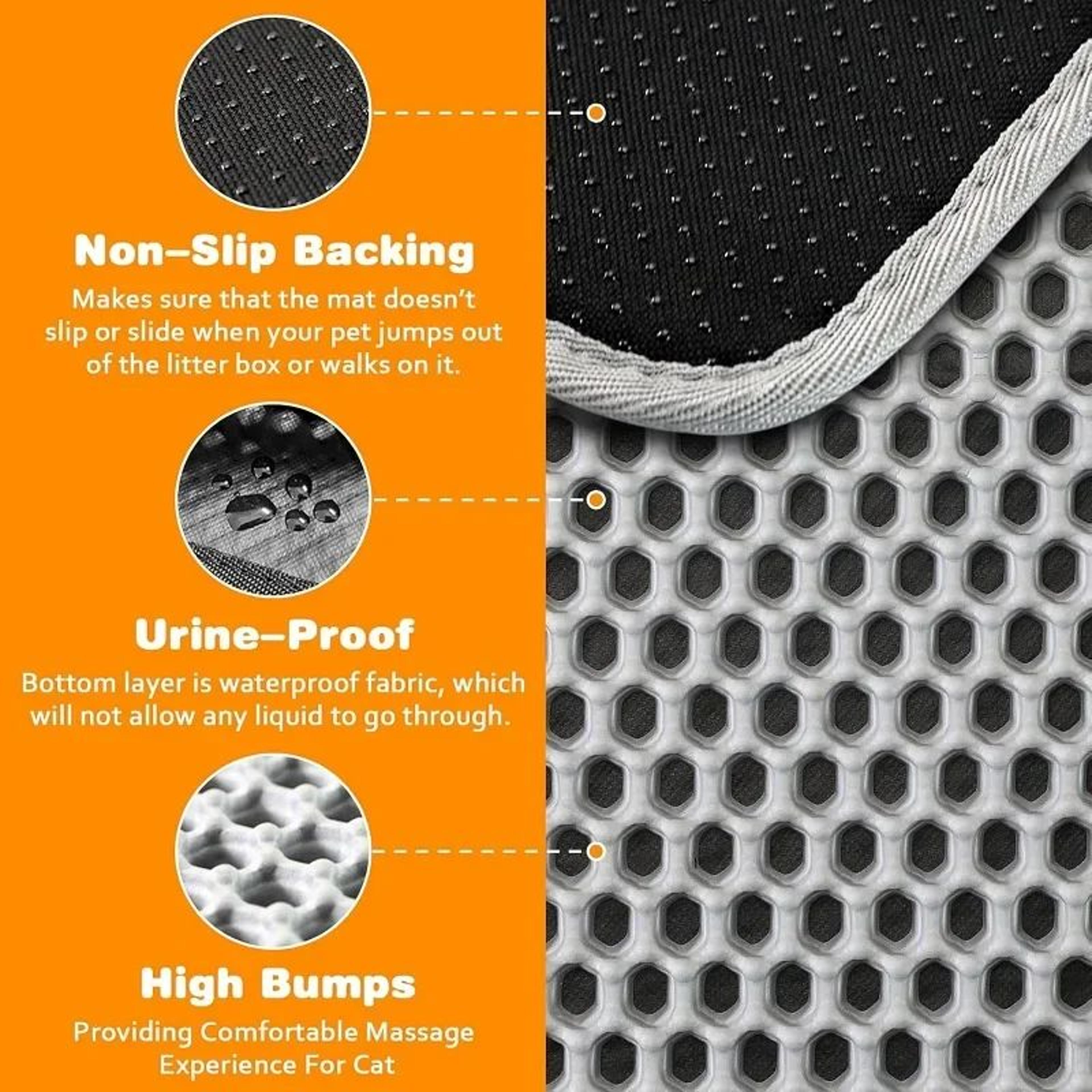 PawClean DoubleLayer Cat Litter Mat Waterproof Floor Protector 3