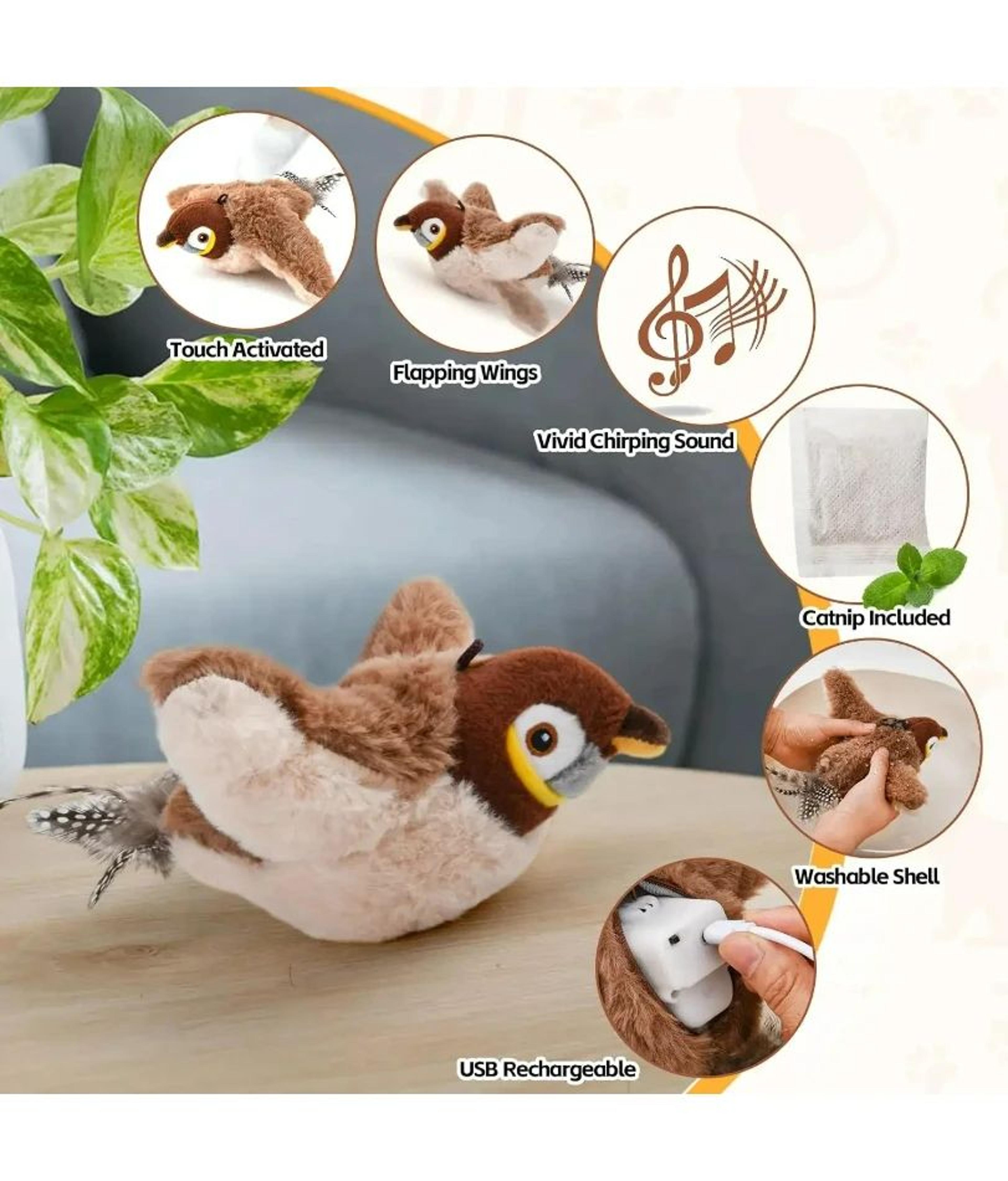 ChirpyWing Rechargeable Flapping Bird Interactive Cat Toy 5