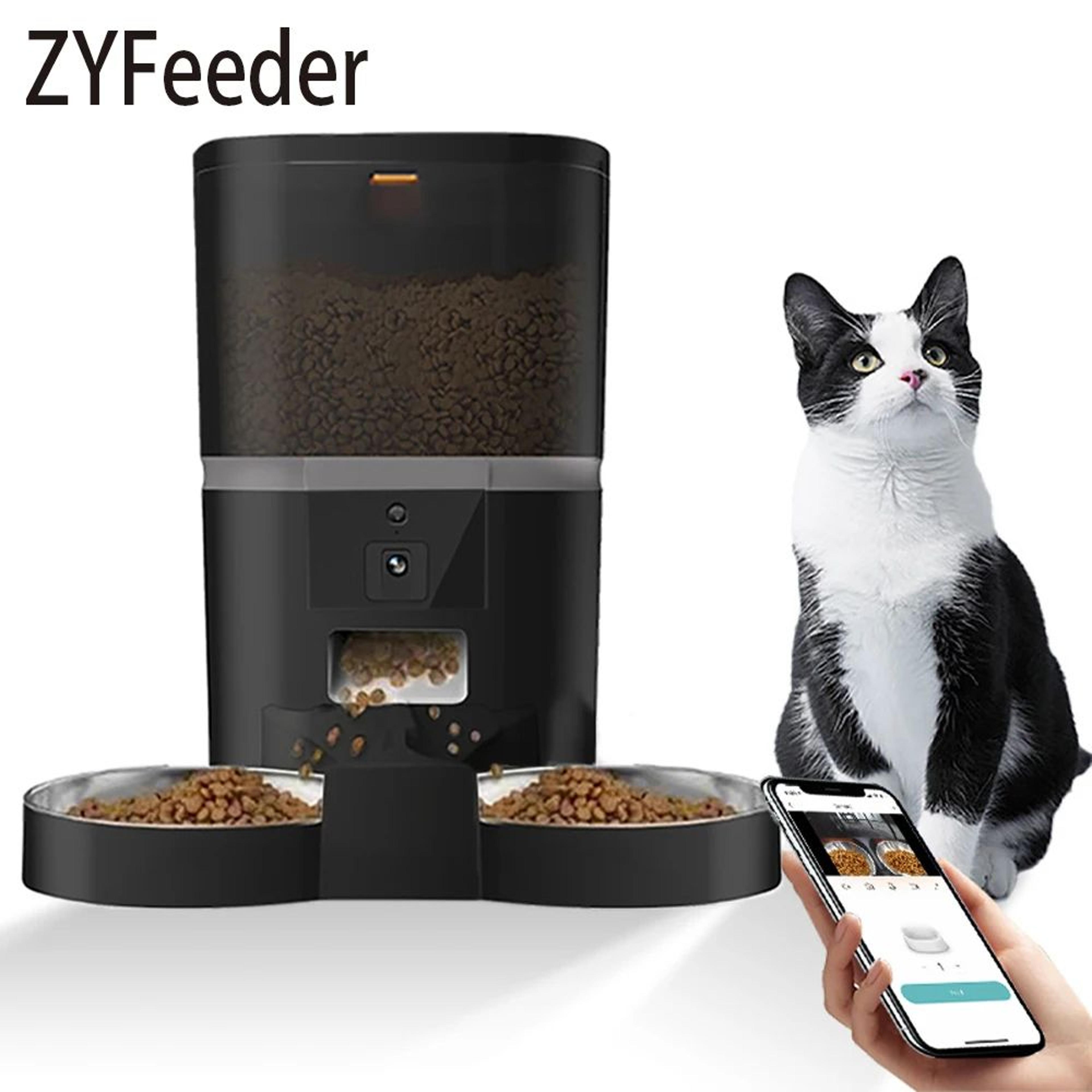 smartview 4l automatic cat feeder with camera & dual feeding bowls