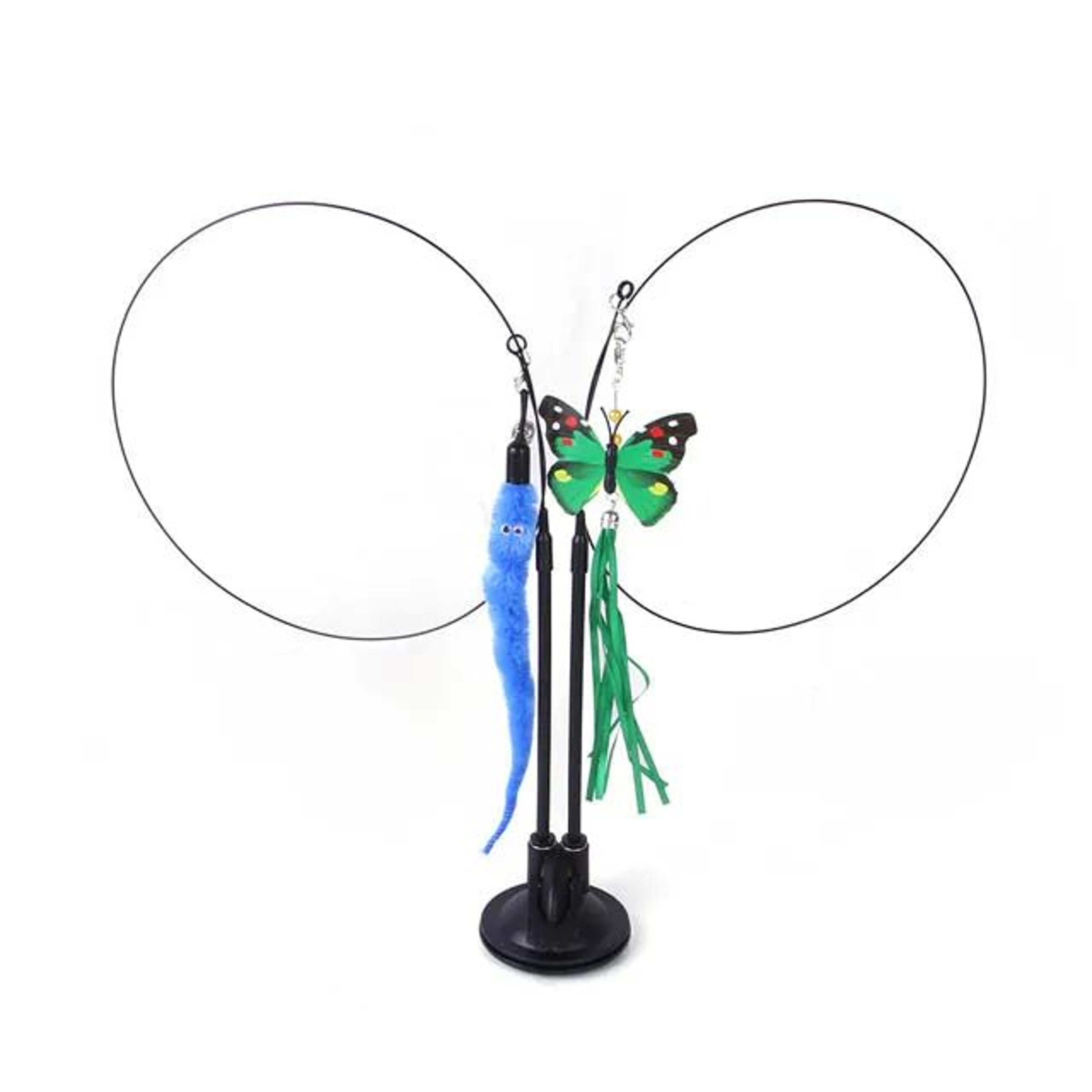 PurrPlay Suction Cup Cat Wand Toy With Feather Mouse Teaser  Bell 11