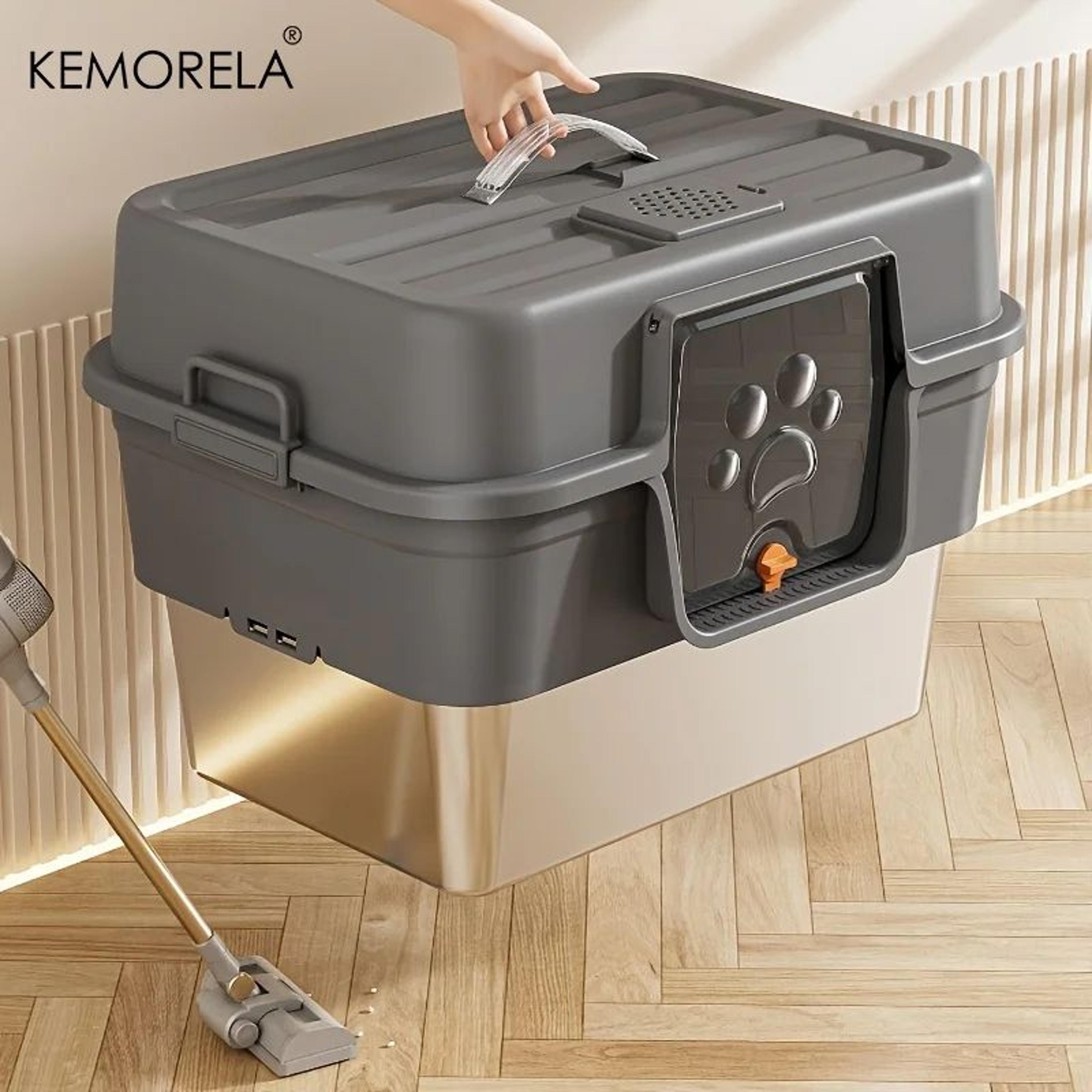 XL Stainless Steel Cat Litter Box With Enclosed OdorControl Design For Large Cats  MultiCat Homes 4