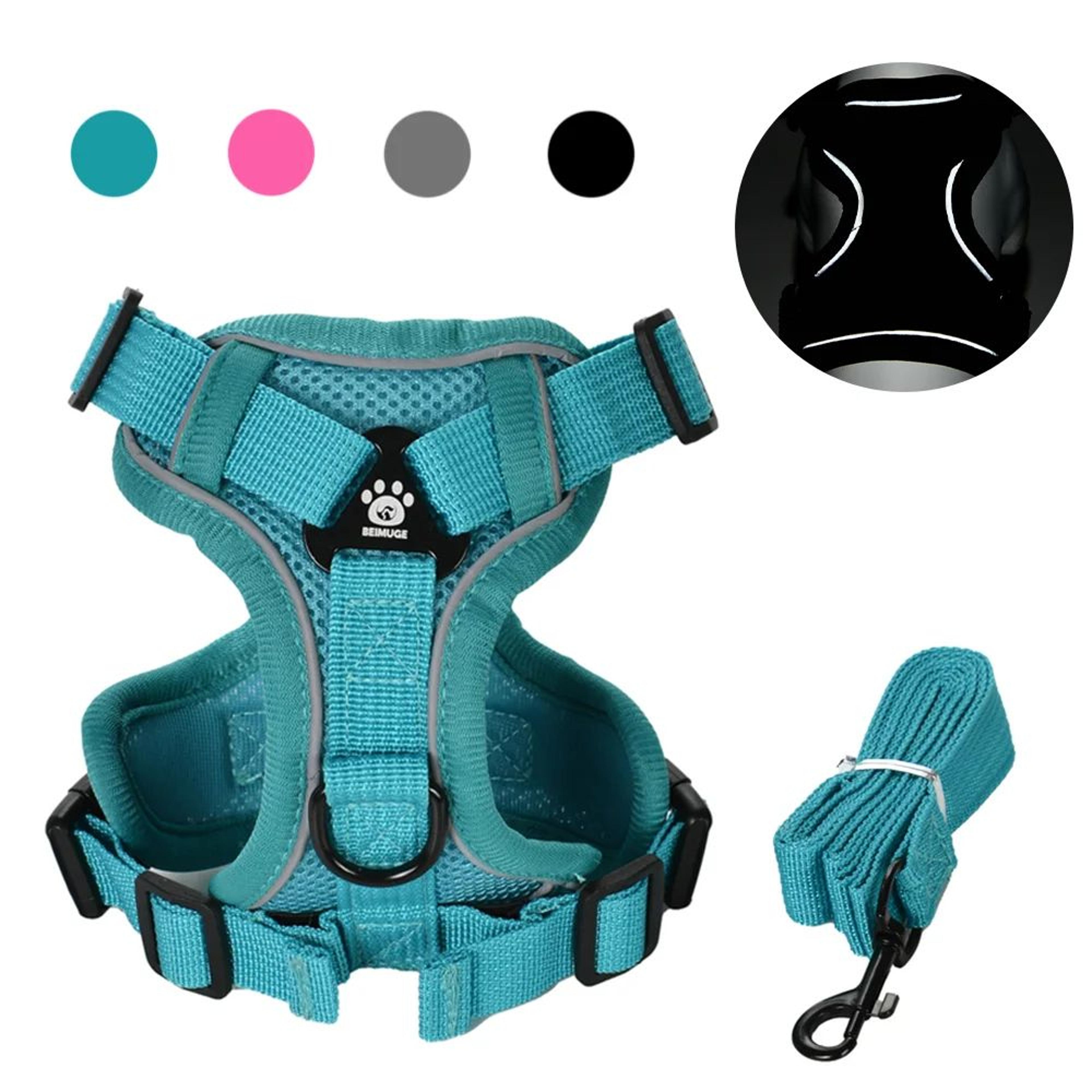 reflective no-pull cat harness and leash set for small dogs & cats – adjustable breathable pet vest