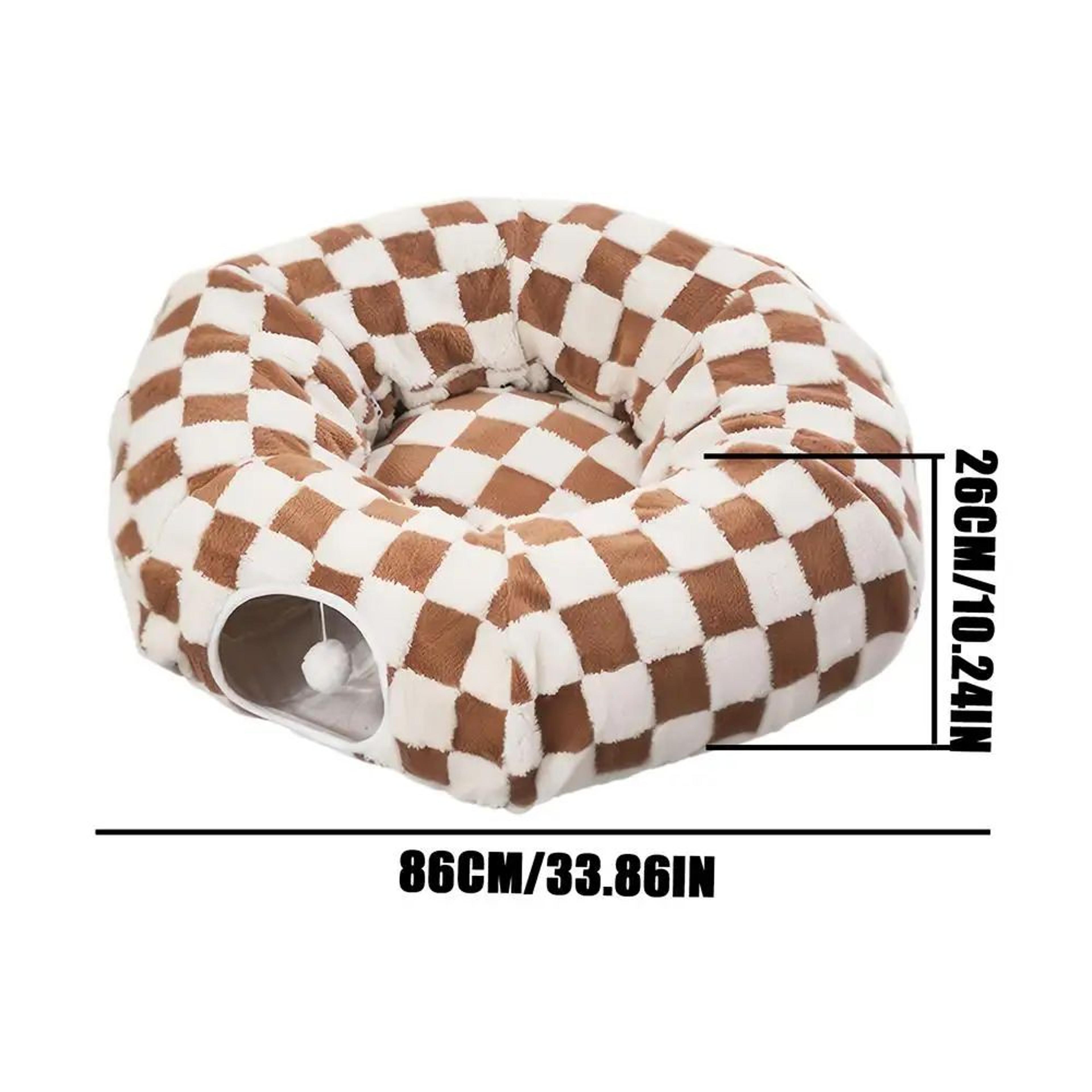 CozyPlay Cat Tunnel Bed With Ball Toy And Washable Cave Design 6