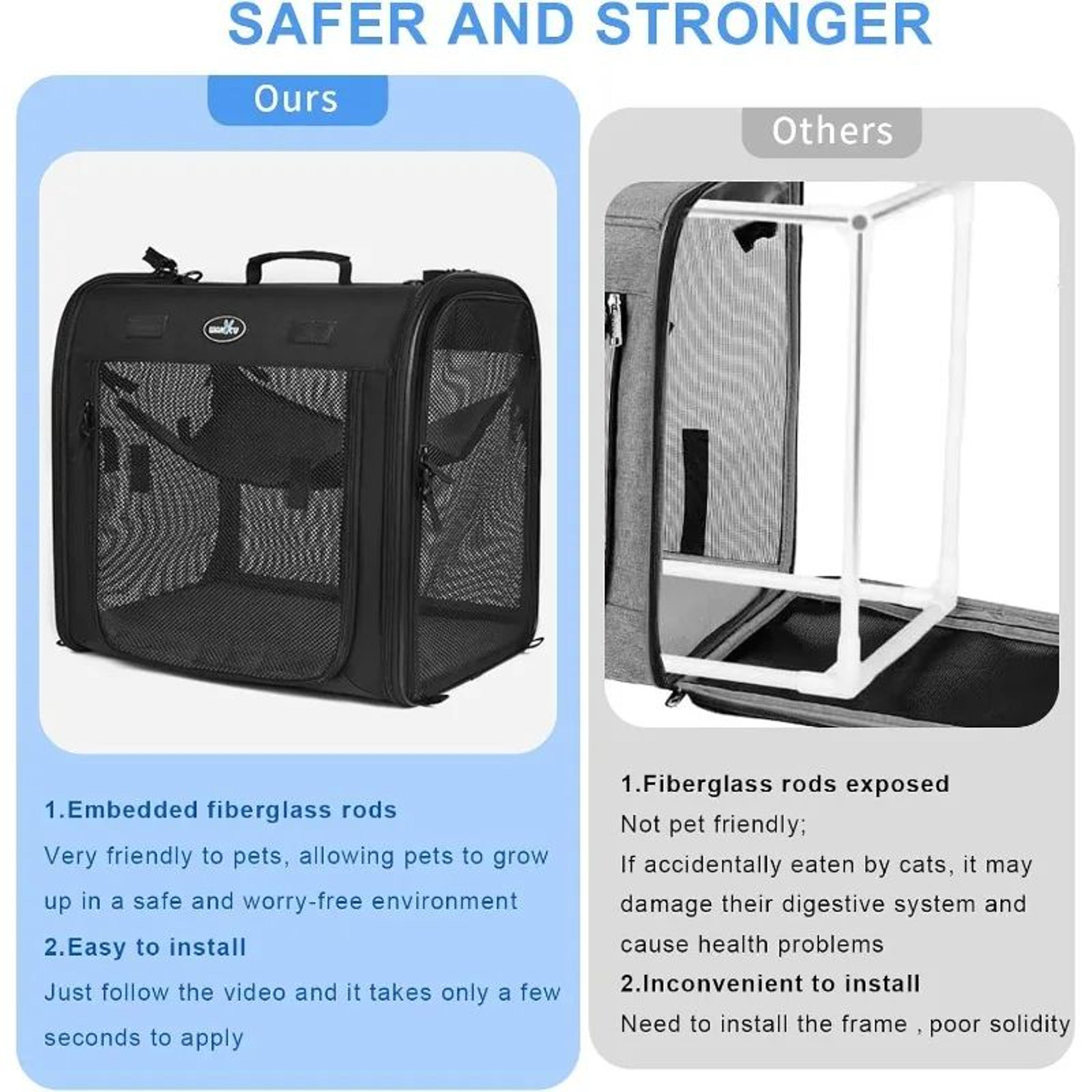 Wakytu Foldable Pet Carrier And Double Pet Carrier For Cats And Small Dogs 2