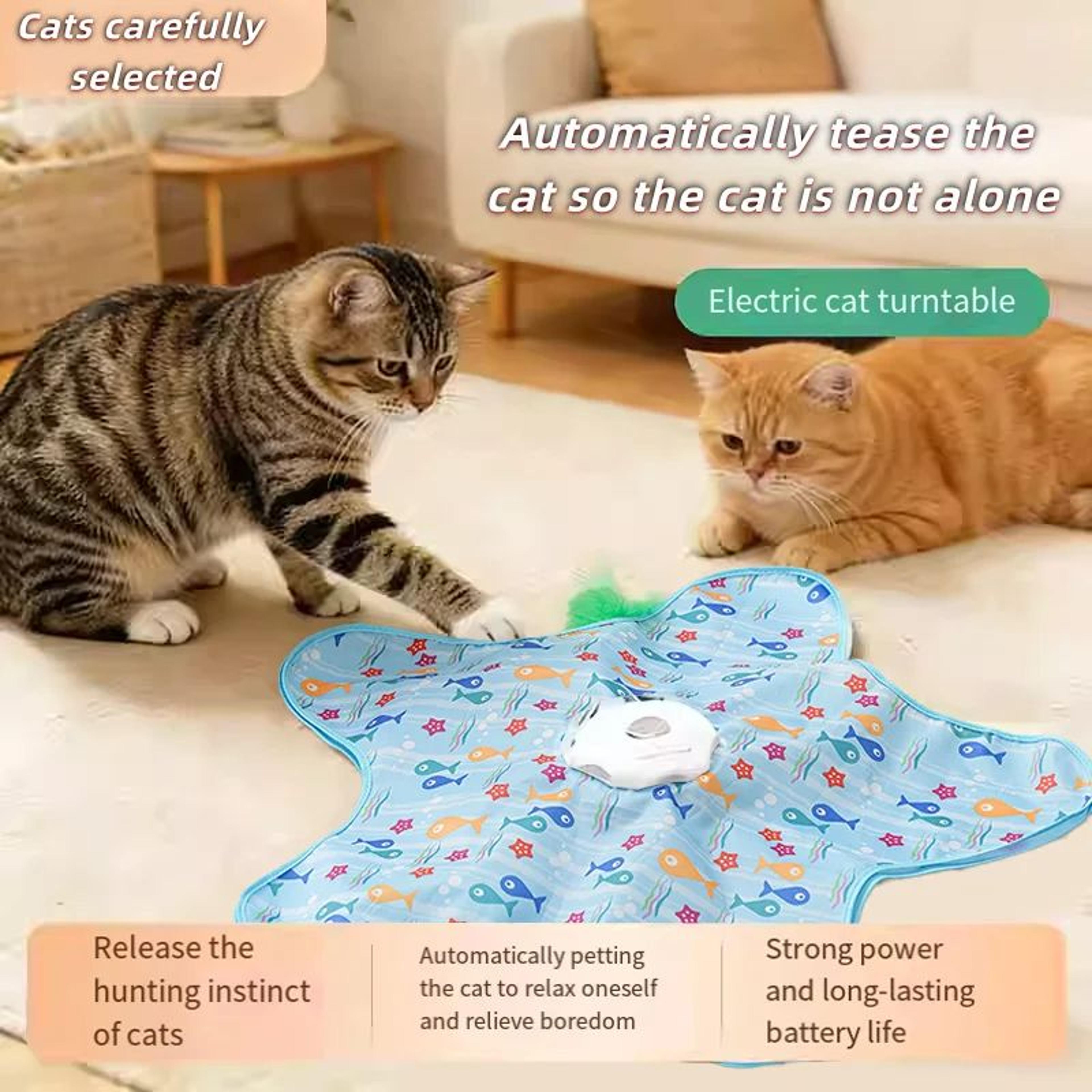 automatic cat toy hunting blanket with rotating teaser wand
