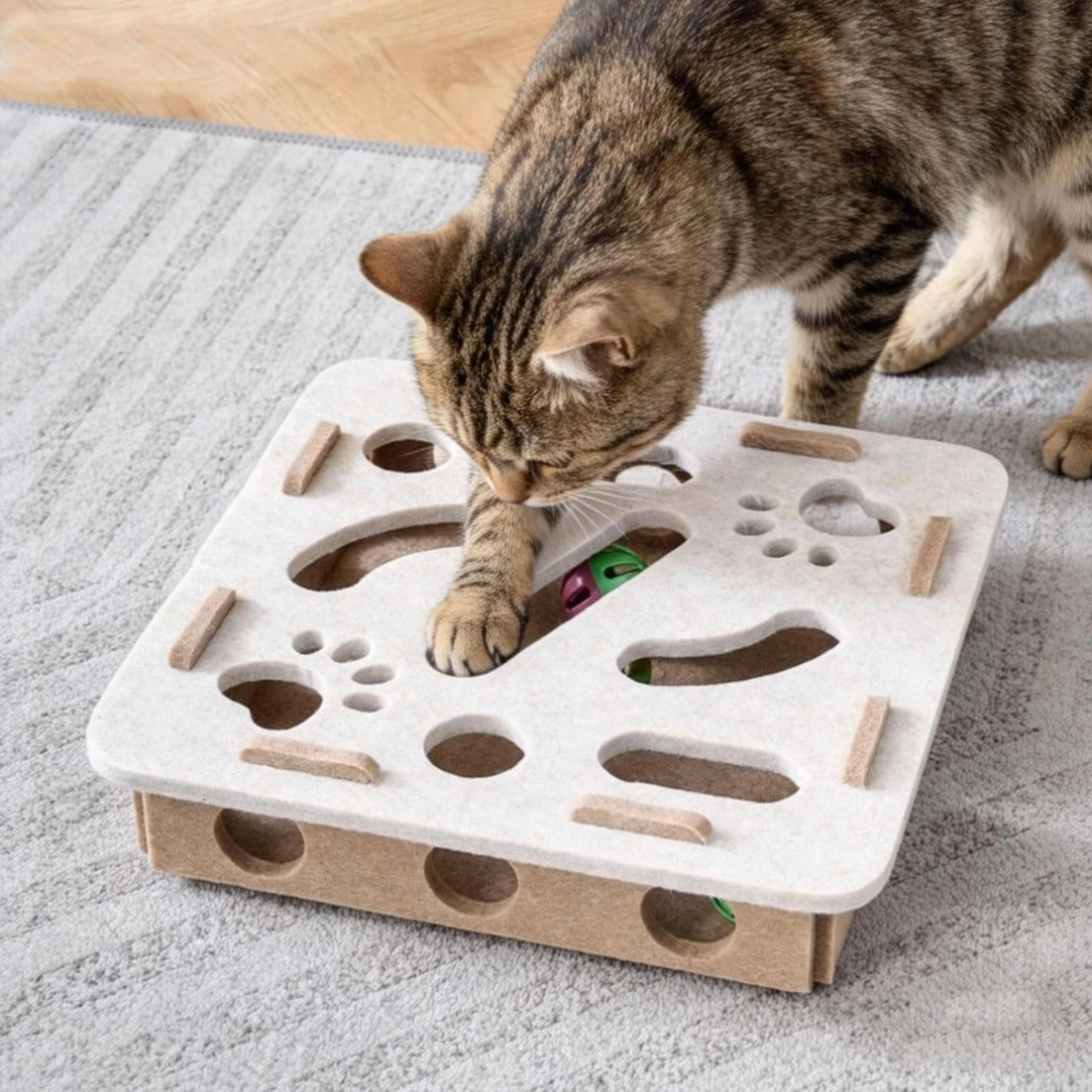 Interactive Felt Cat Puzzle Tunnel Toy 2