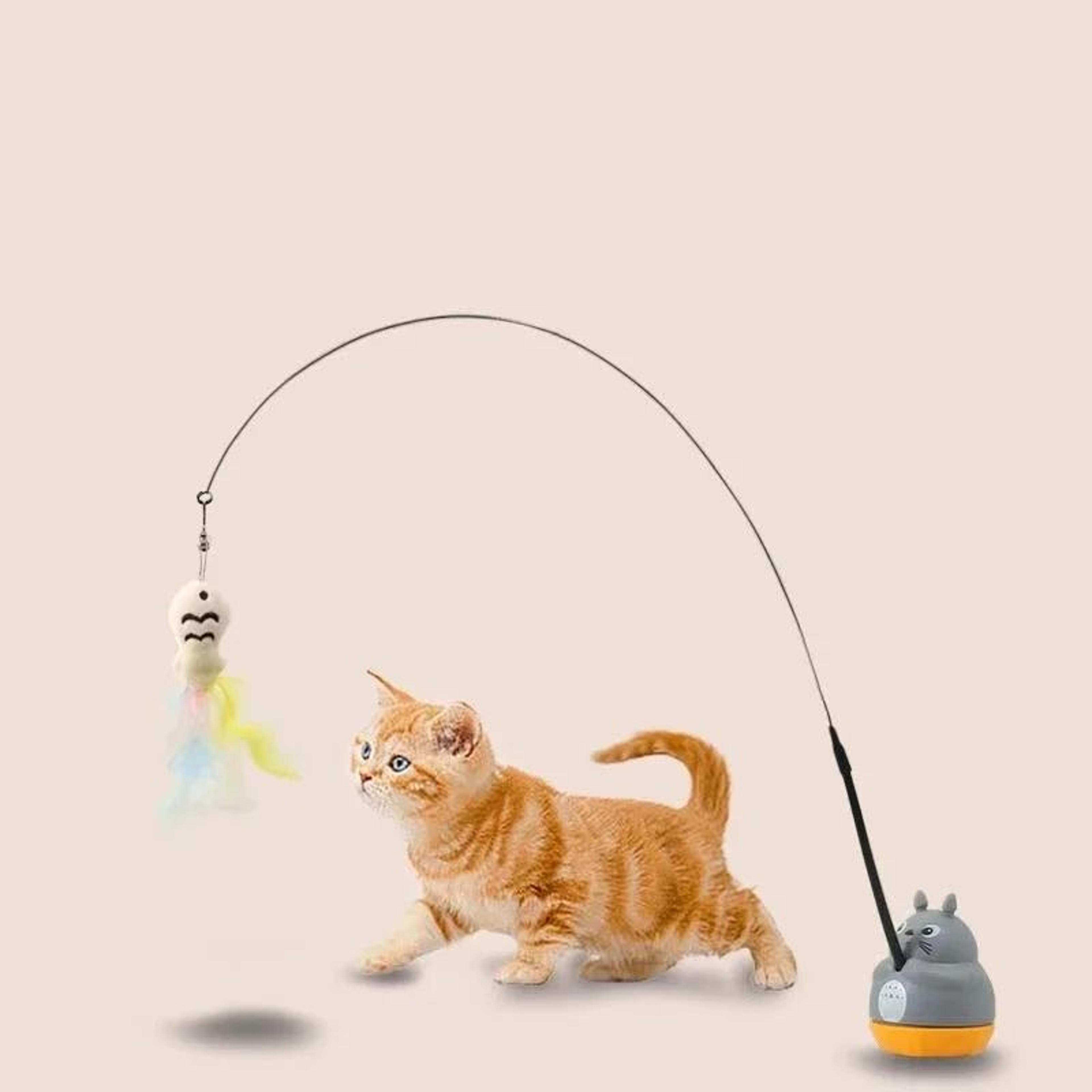 PouncePlay Interactive Cat Toy Feather Wand 5
