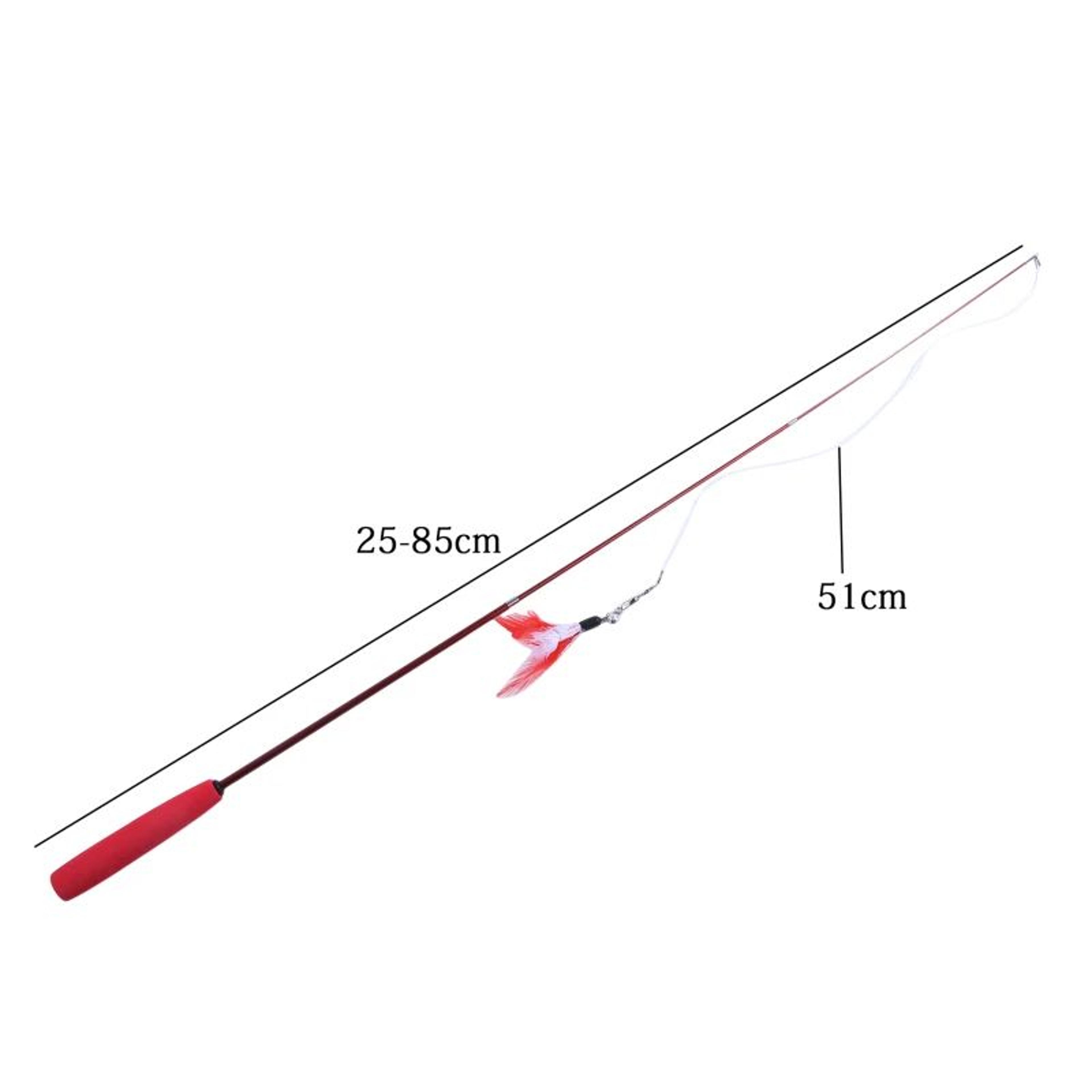 Interactive Extendable Cat Wand Toy With Feather Teaser  Replaceable Head 4