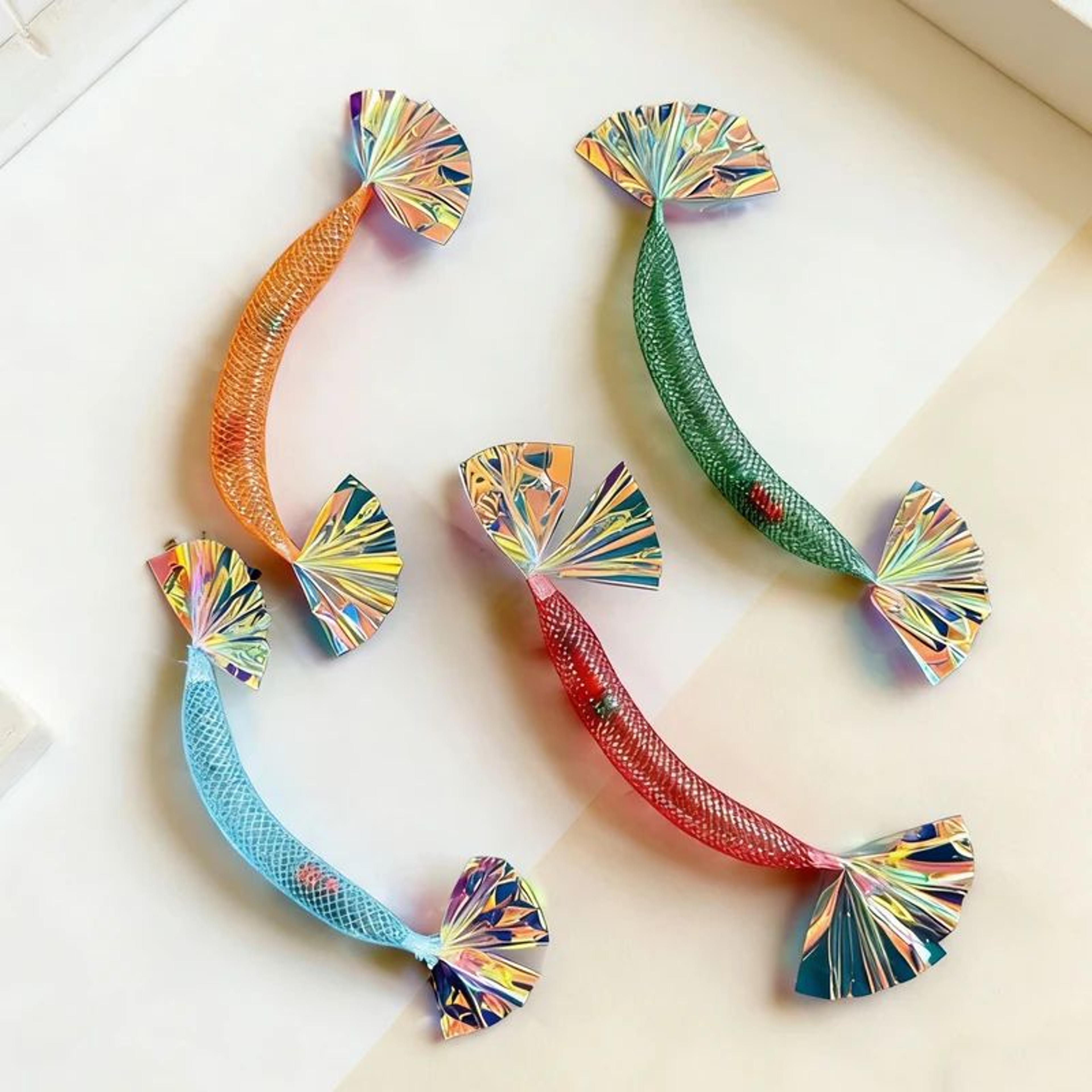 Mesh Shrimp Interactive Cat Toys  Realistic Cat Chew Toys For Indoor Cats  Kittens 4Pack 3