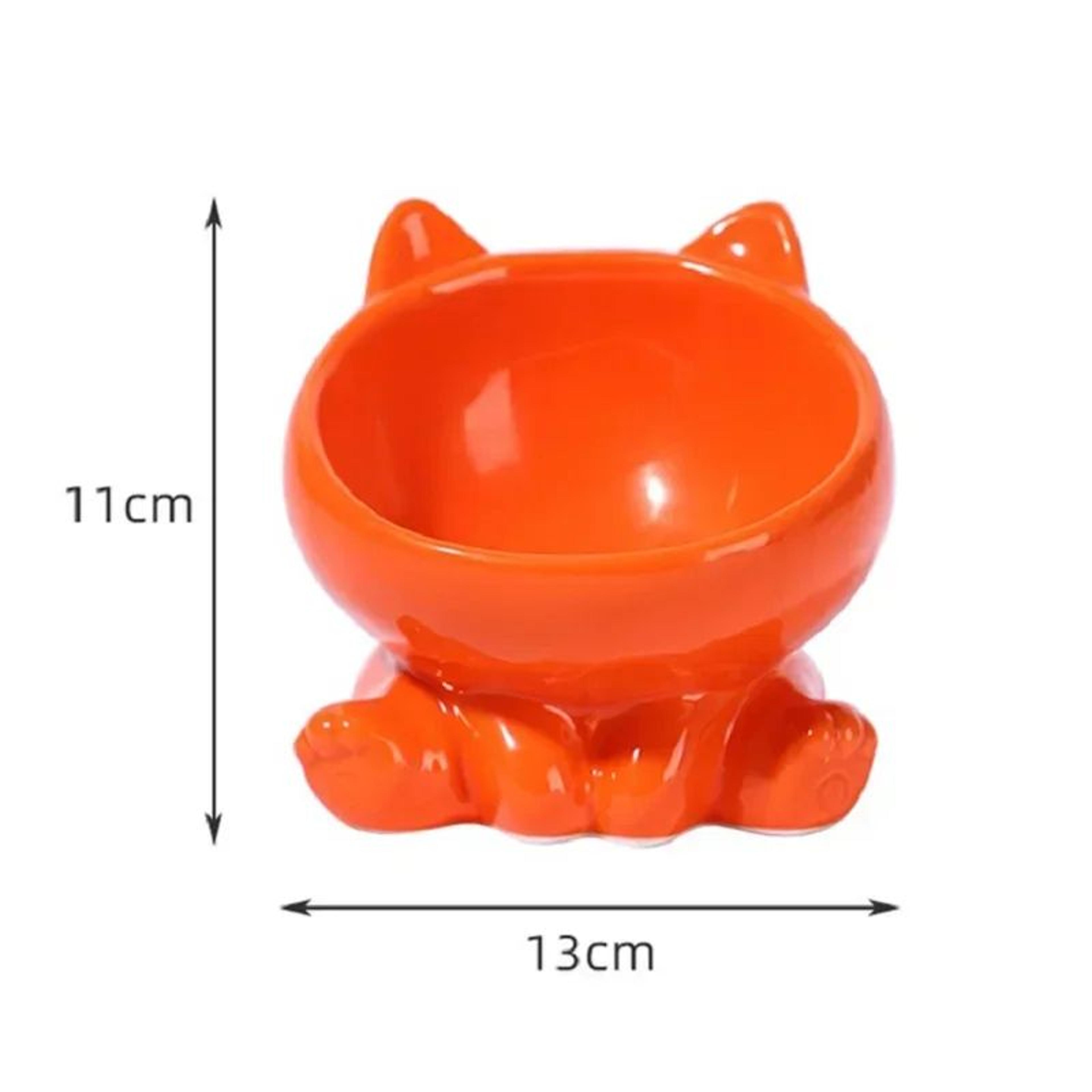 WhiskerEase Ceramic Elevated Tilted Cat Bowl 2