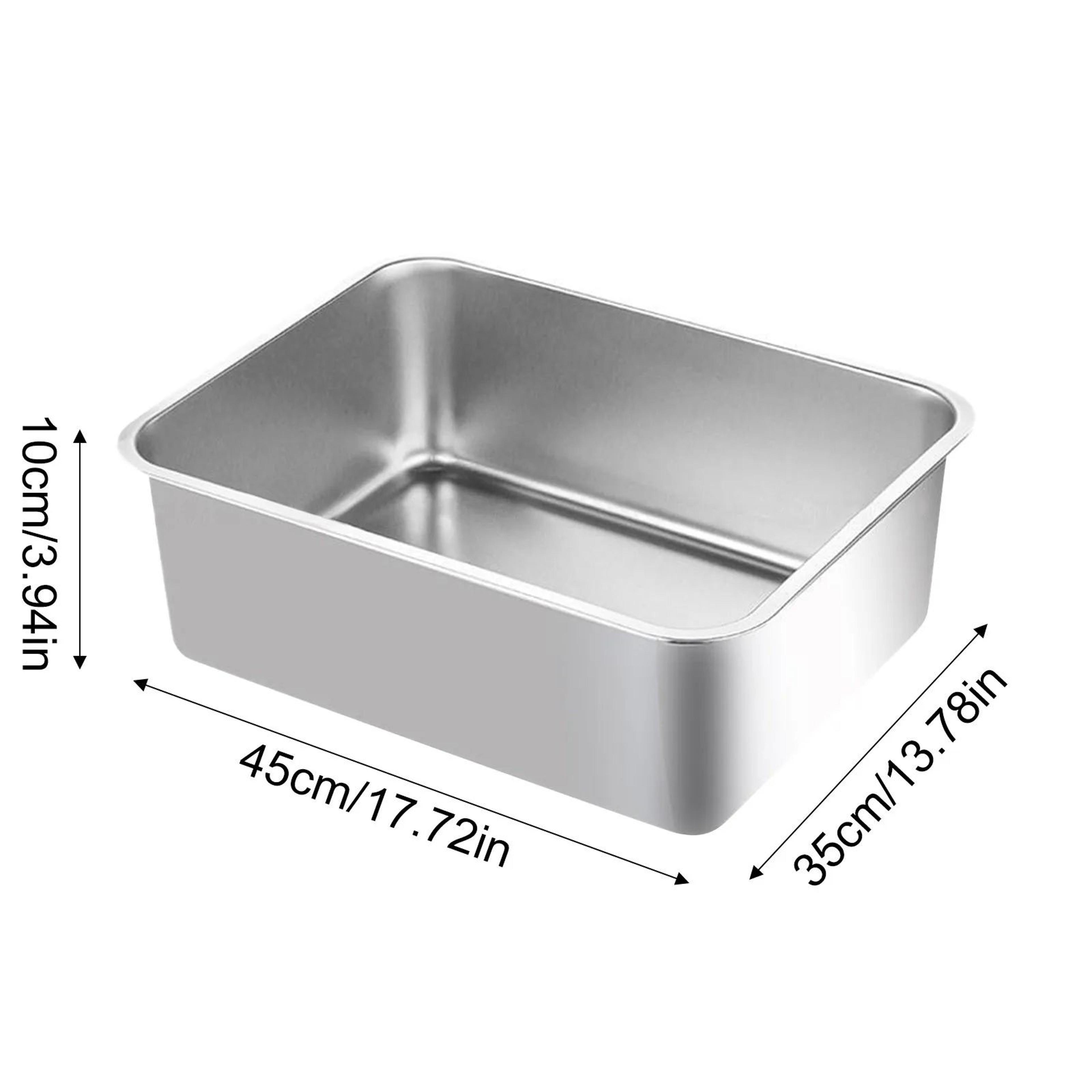 OdorResistant Stainless Steel Cat Litter Box With High Sides For Indoor Cats 5