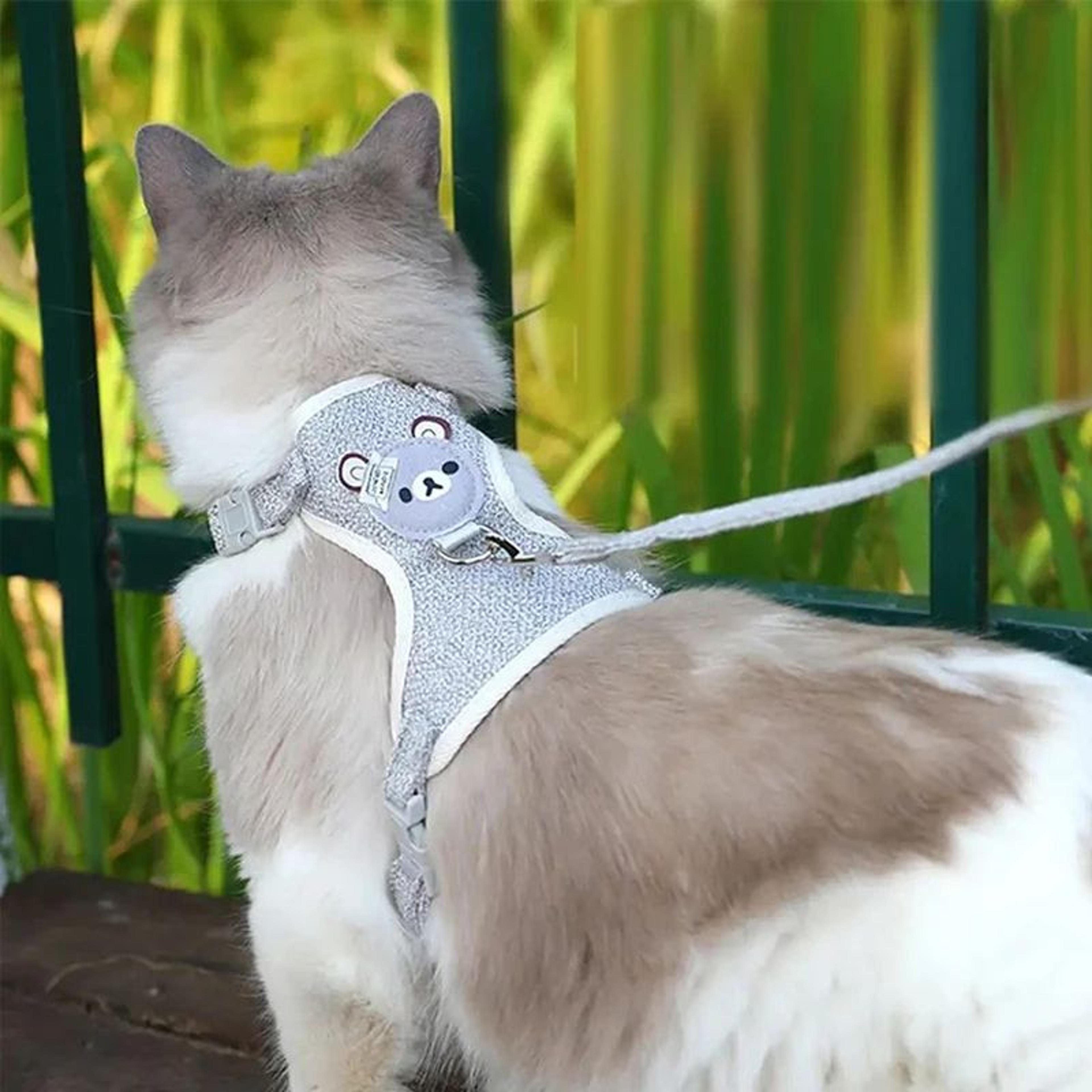 ComfortFit Kitten Harness  Cat Walking Harness Set  Adjustable EscapeResistant Vest For Small Cats  2
