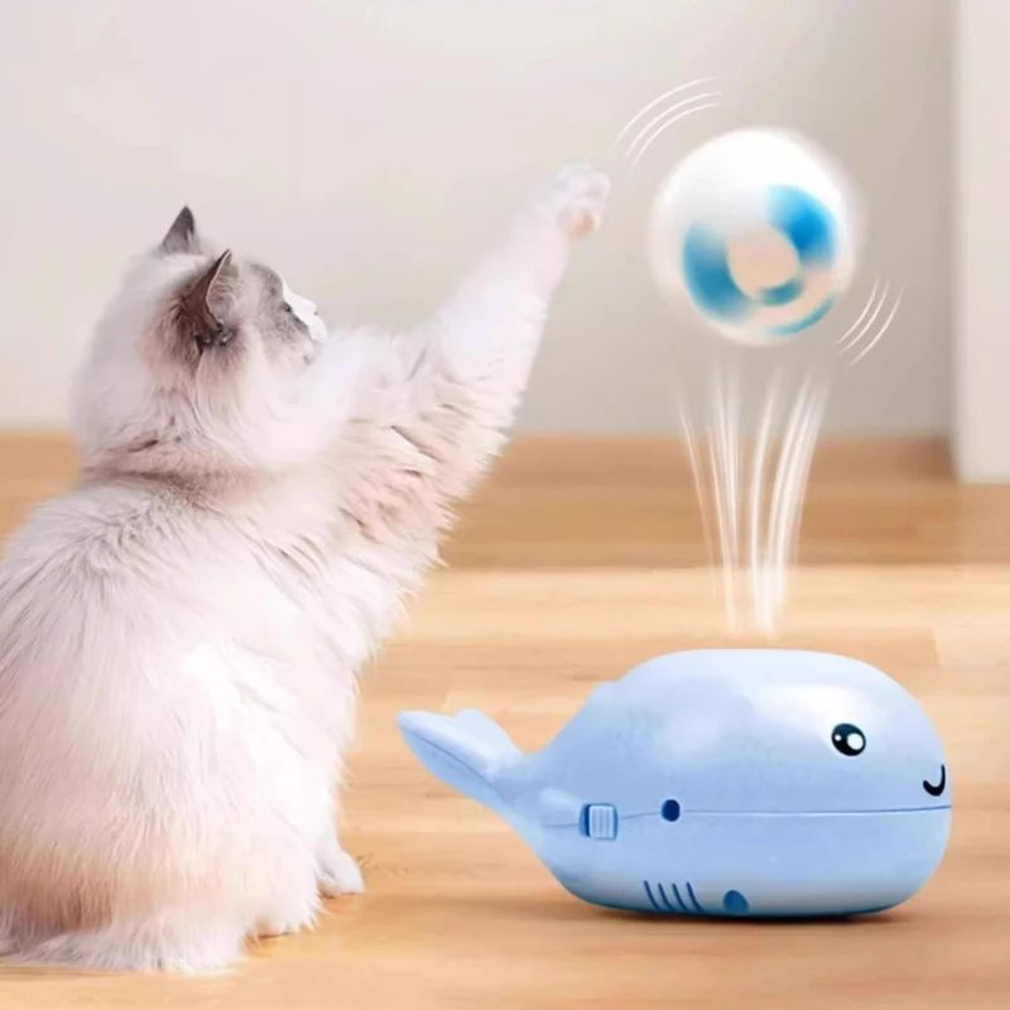 Whale Floating Electric Cat Ball Toy USB Interactive Teaser 1