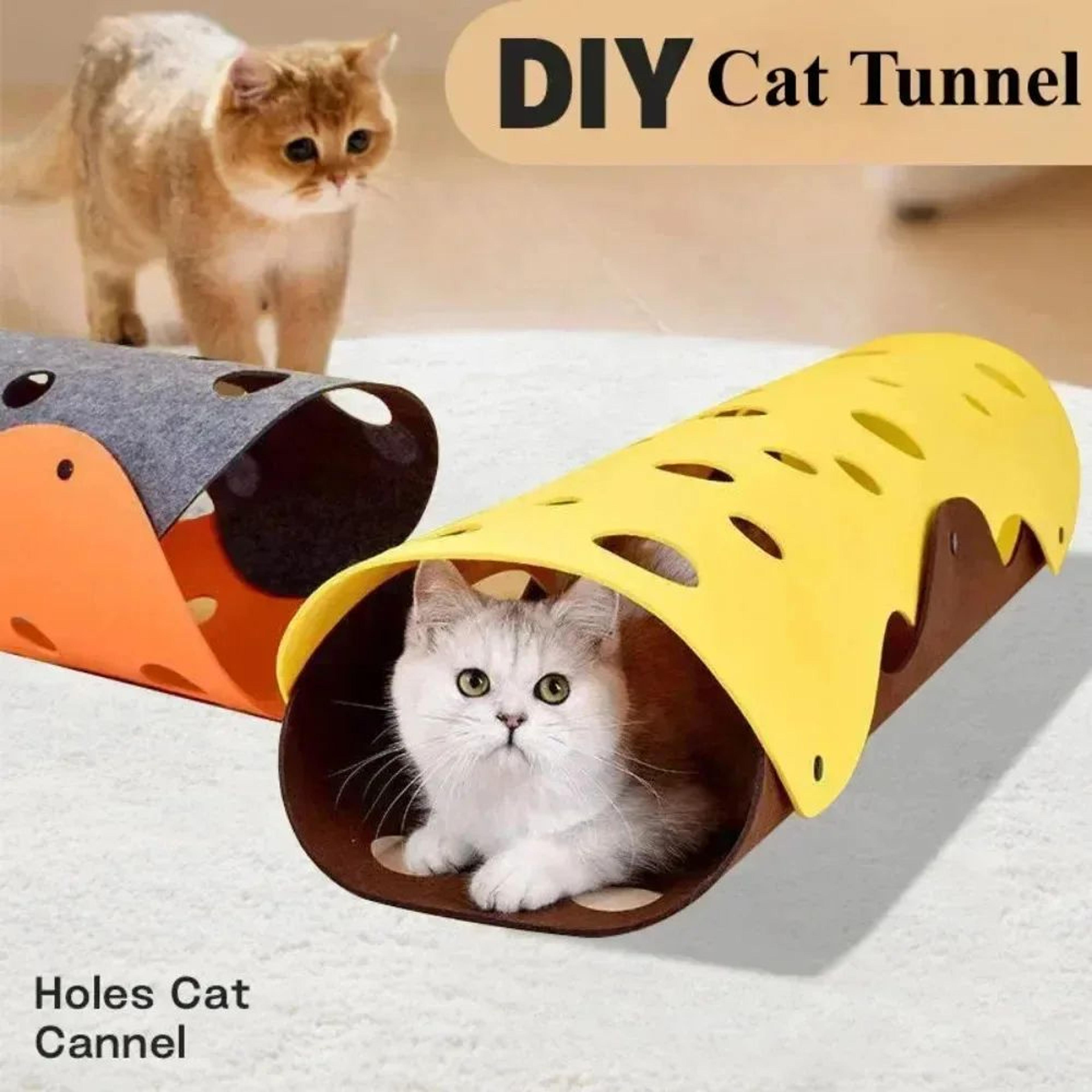 Foldable Cat Tunnel Bed Activity Rug For Indoor Play 2