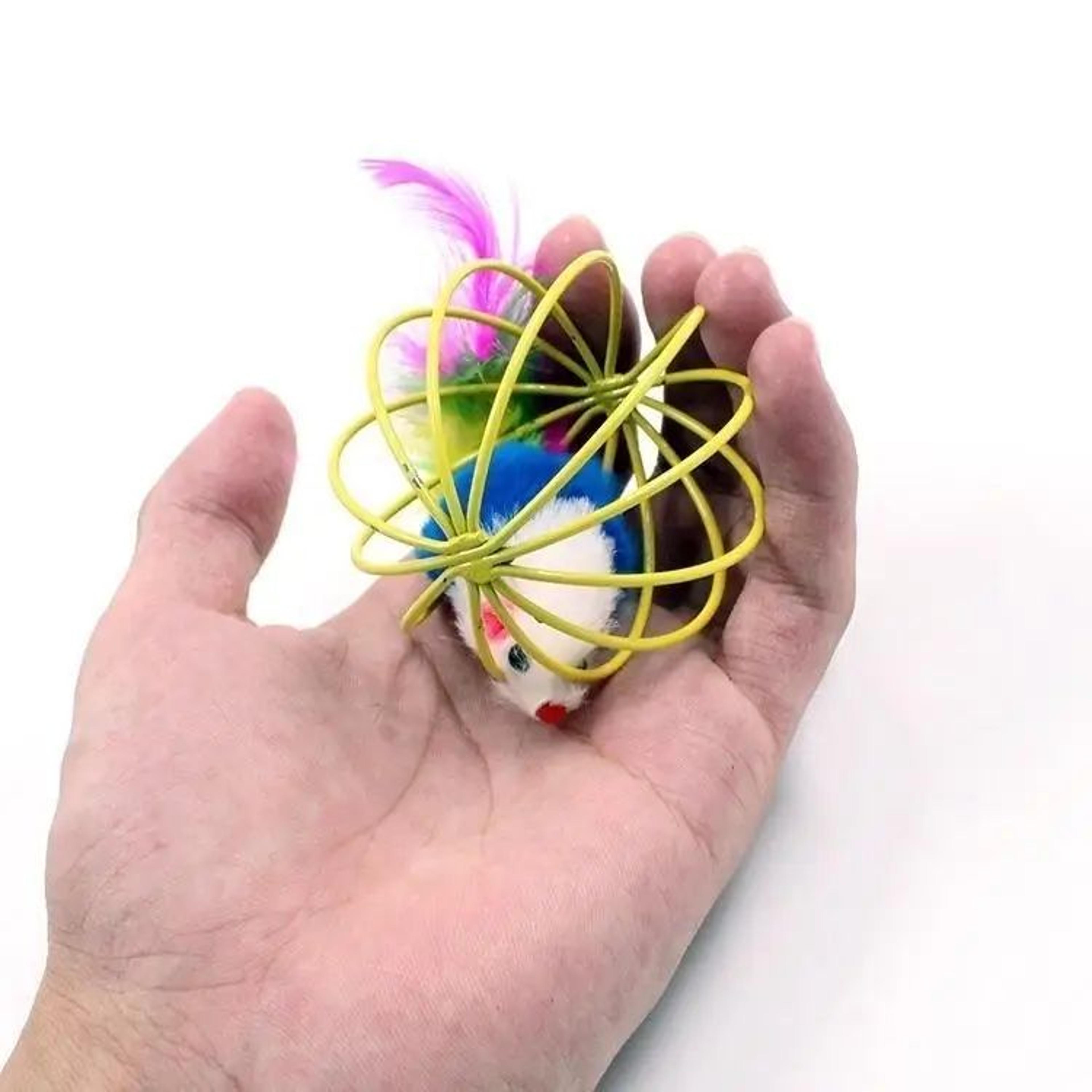 Caged Mouse Cat Toy Ball For Interactive Pet Play 2