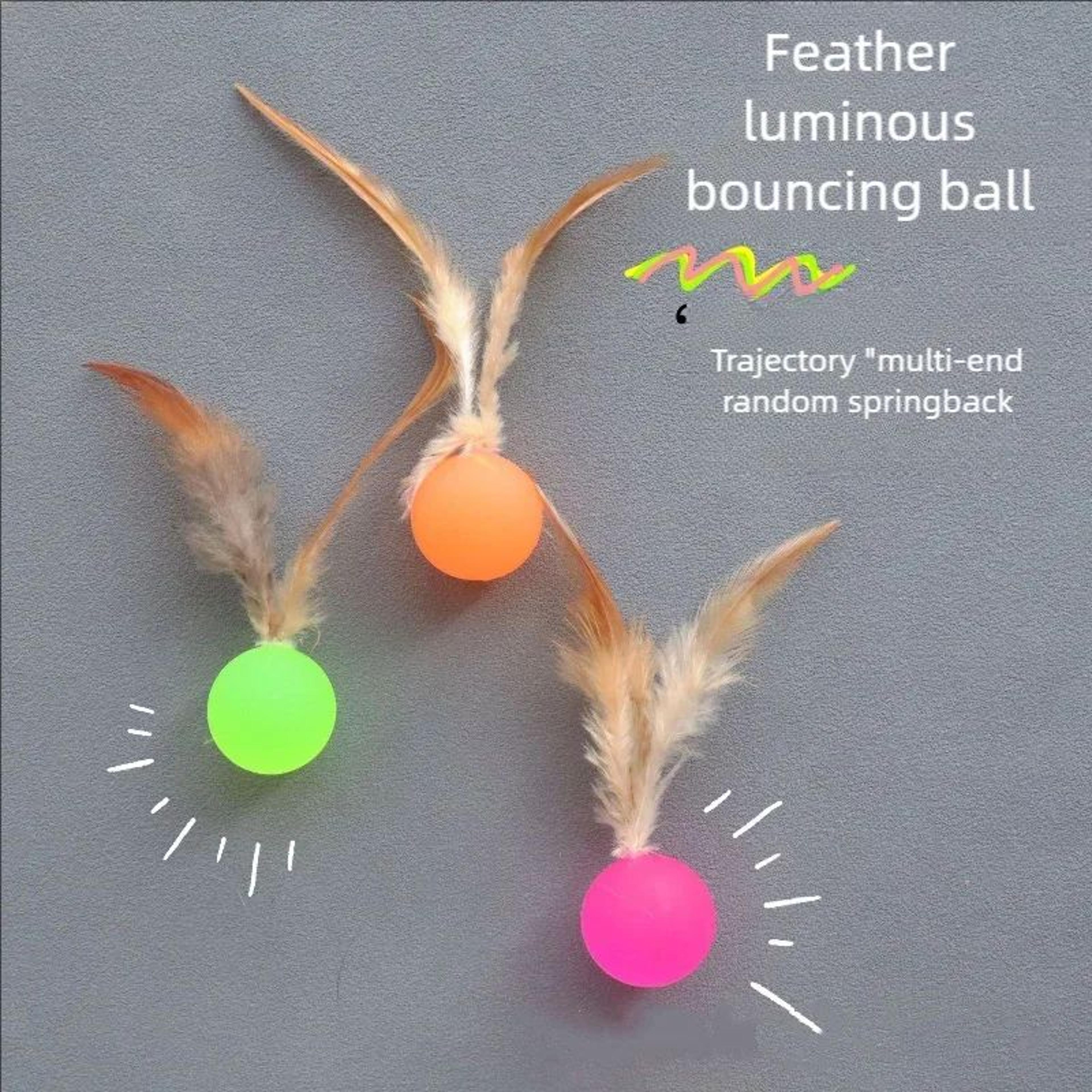 PouncePlay Feather Ball Cat Toy 2