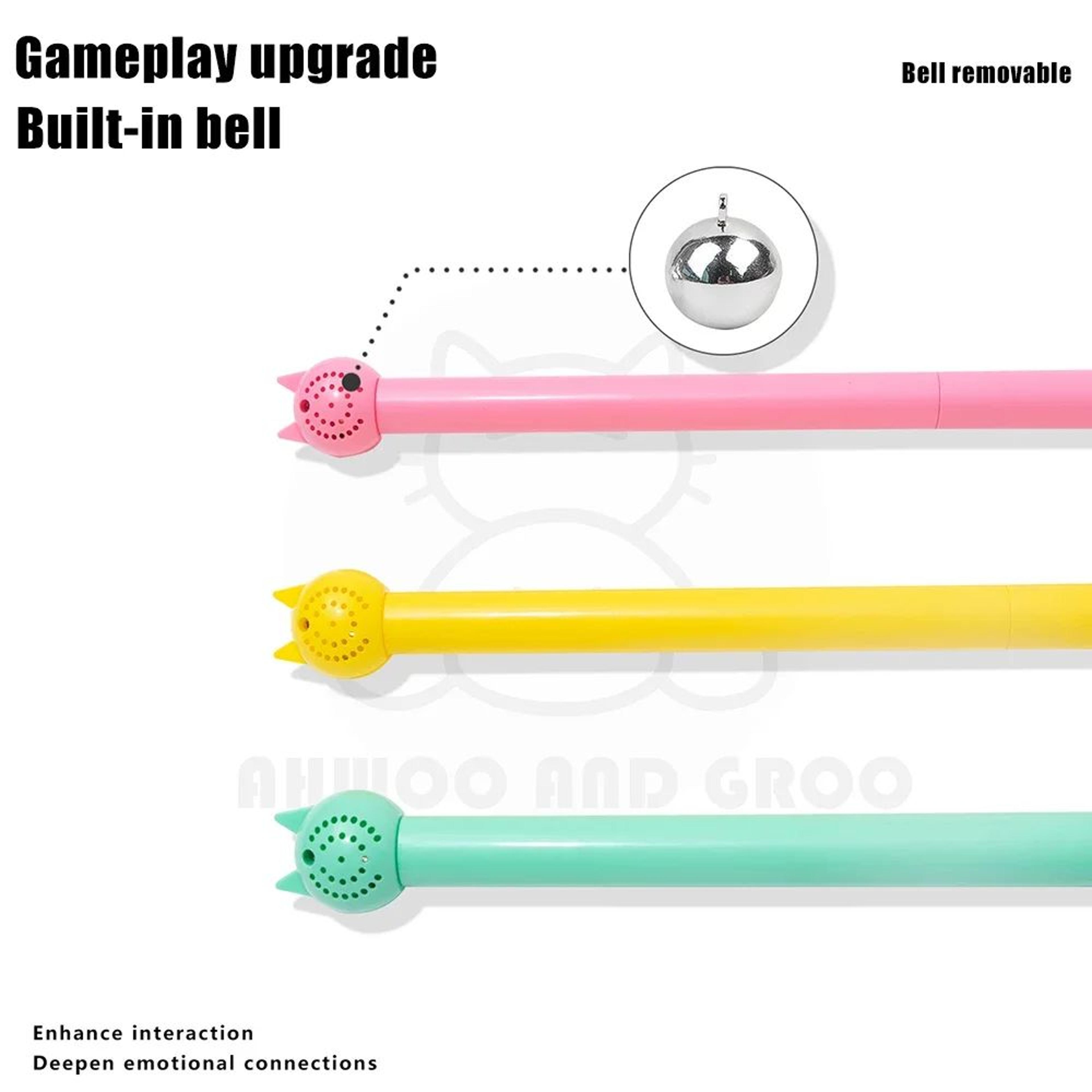 Interactive Mouse Tail Cat Teaser Wand With Bell 2