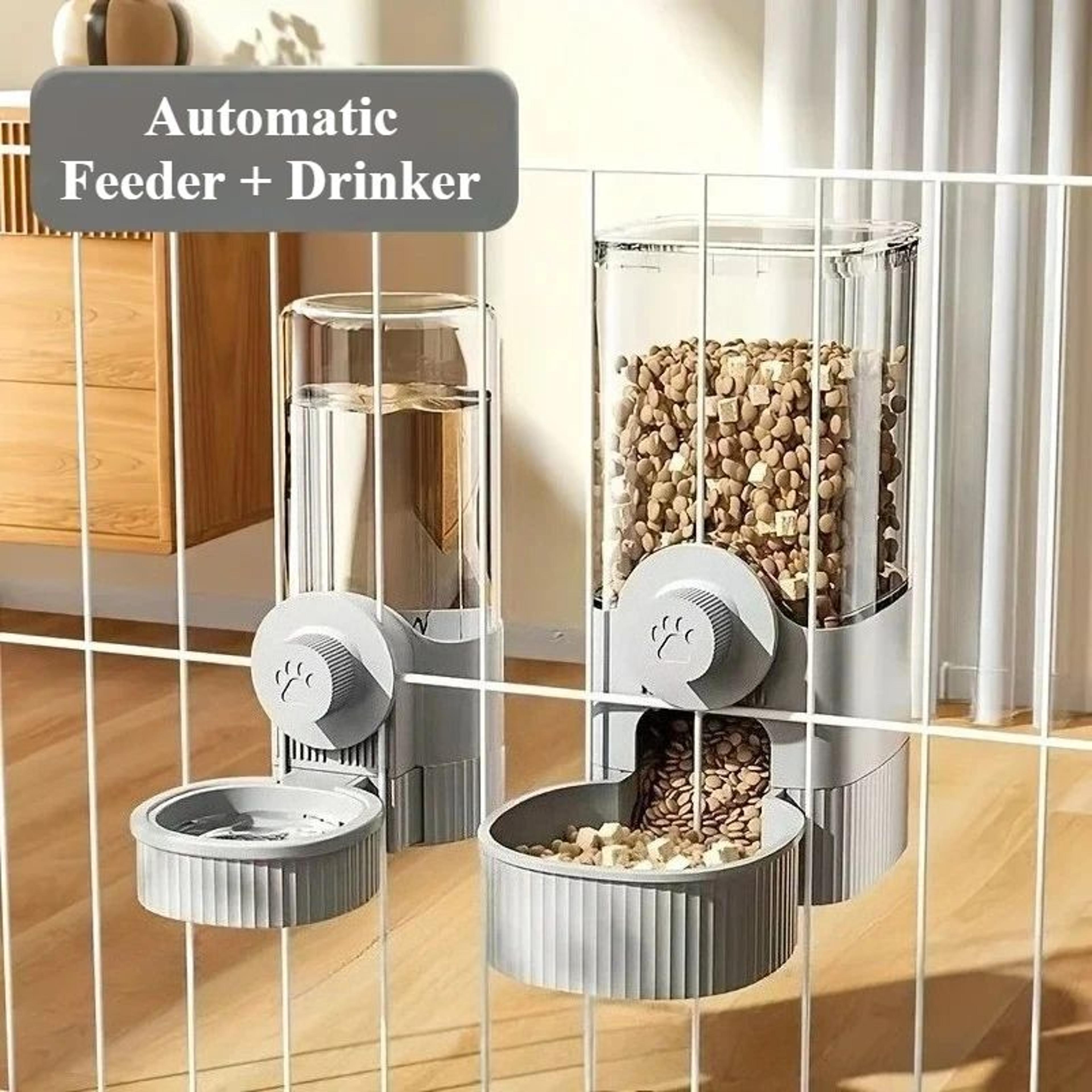Gravity Hanging Pet Feeder  Water Dispenser Set For Cats Dogs  Small Pets 0