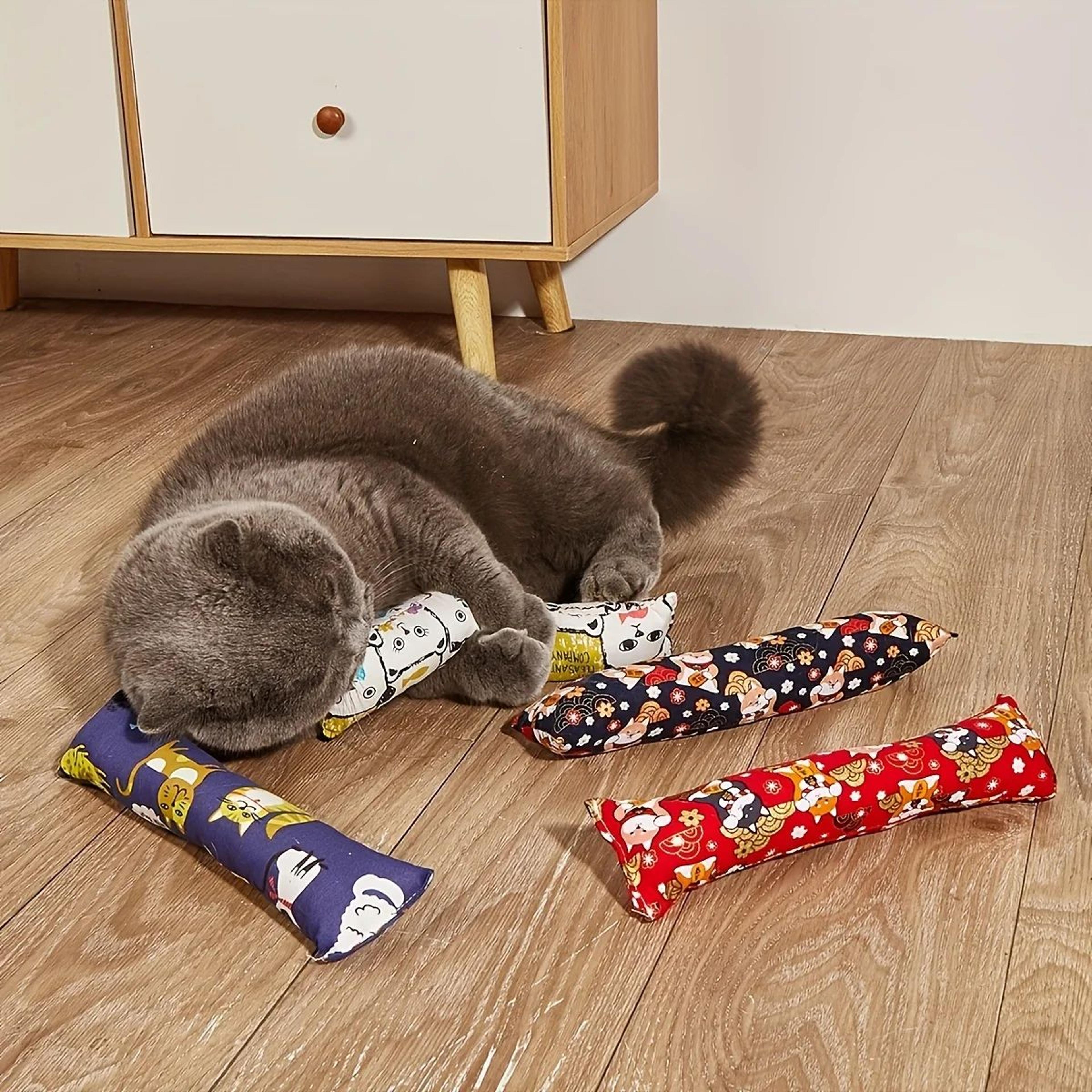 Plush Cat Teaser Stick For Interactive Indoor Play 2