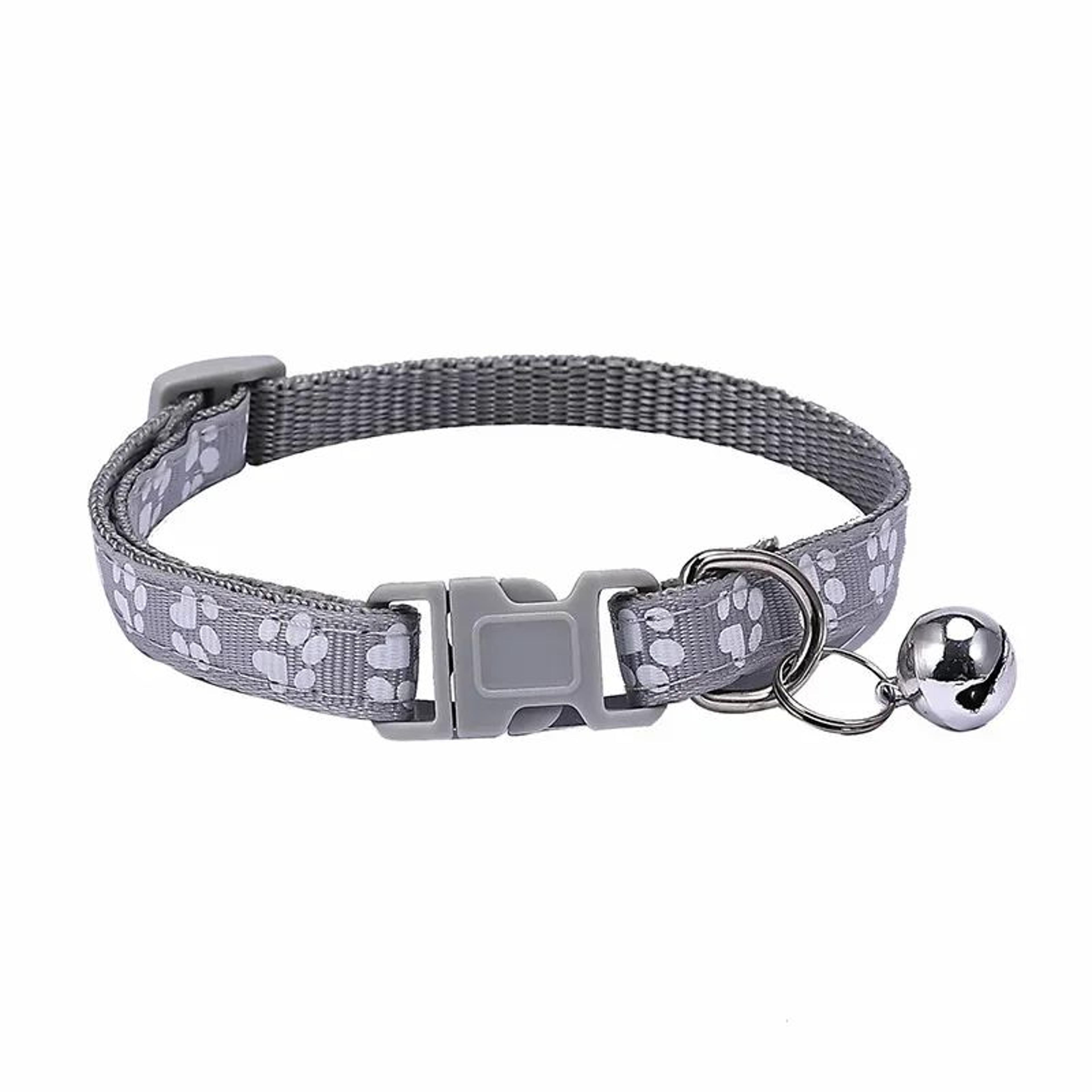 PawPrint Bell Pet Collar For Cats  Small Dogs  Adjustable Colorful Safety Collar 12