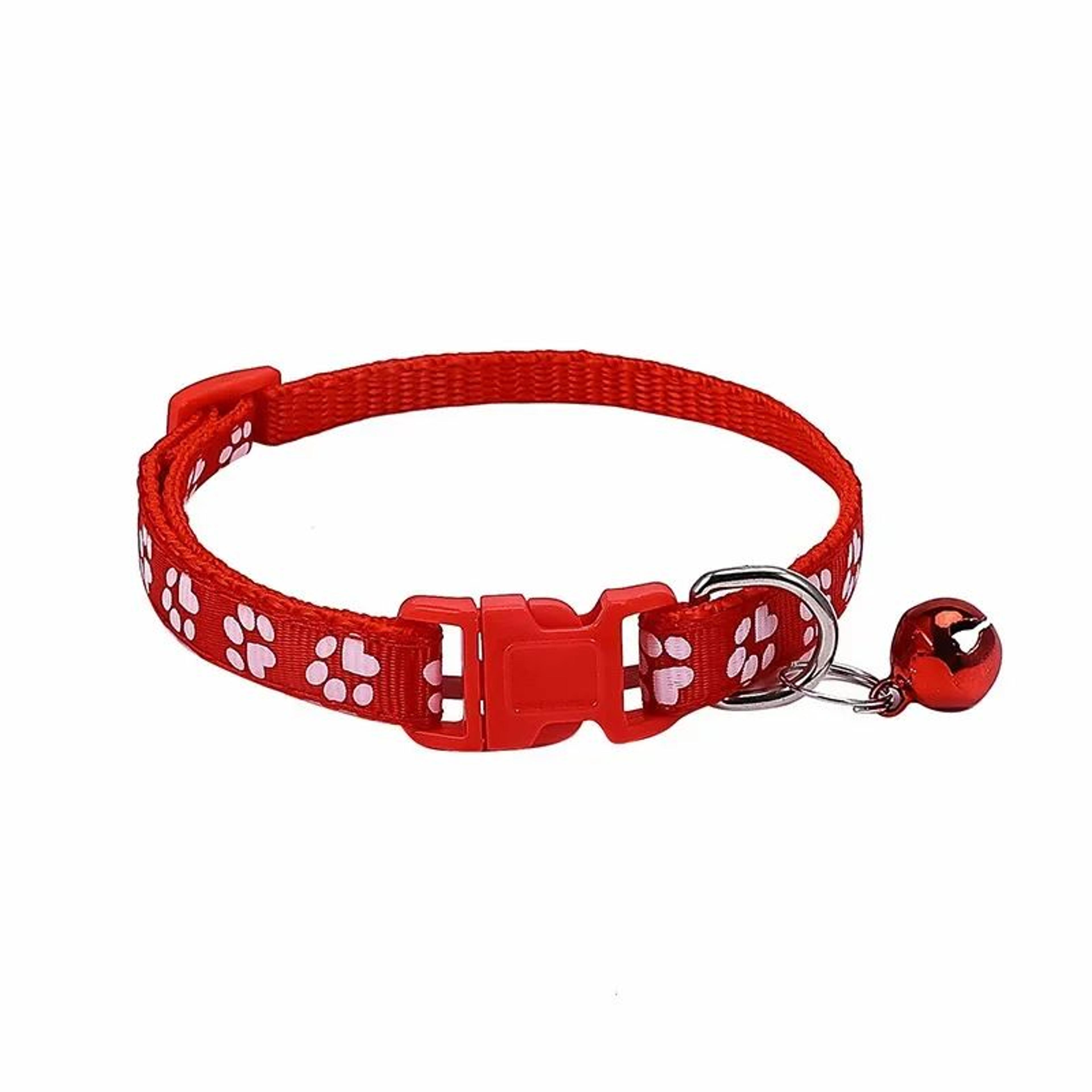 PawPrint Bell Pet Collar For Cats  Small Dogs  Adjustable Colorful Safety Collar 6