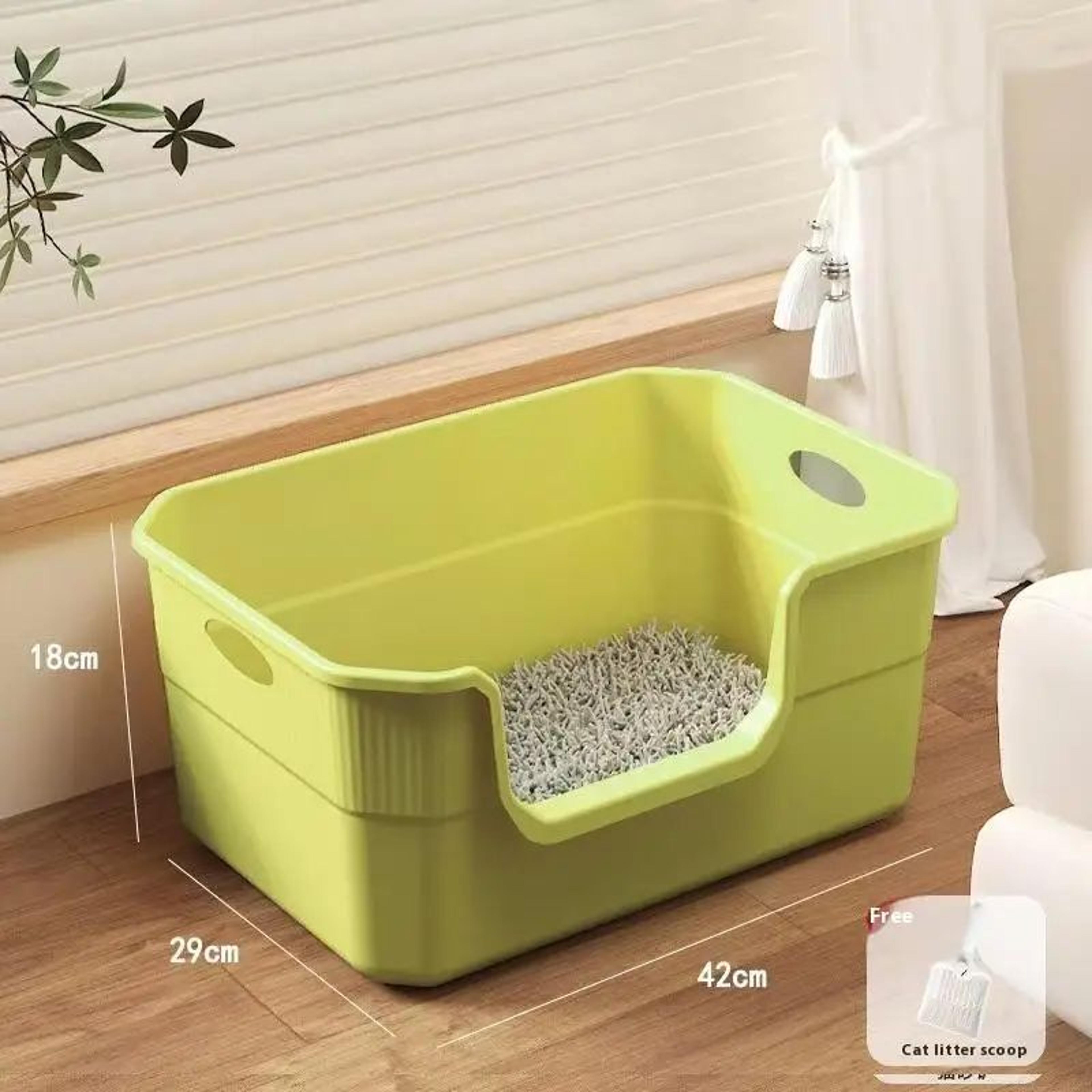 Extra Large AntiSplash Cat Litter Box With High Sides  SemiEnclosed Design 7
