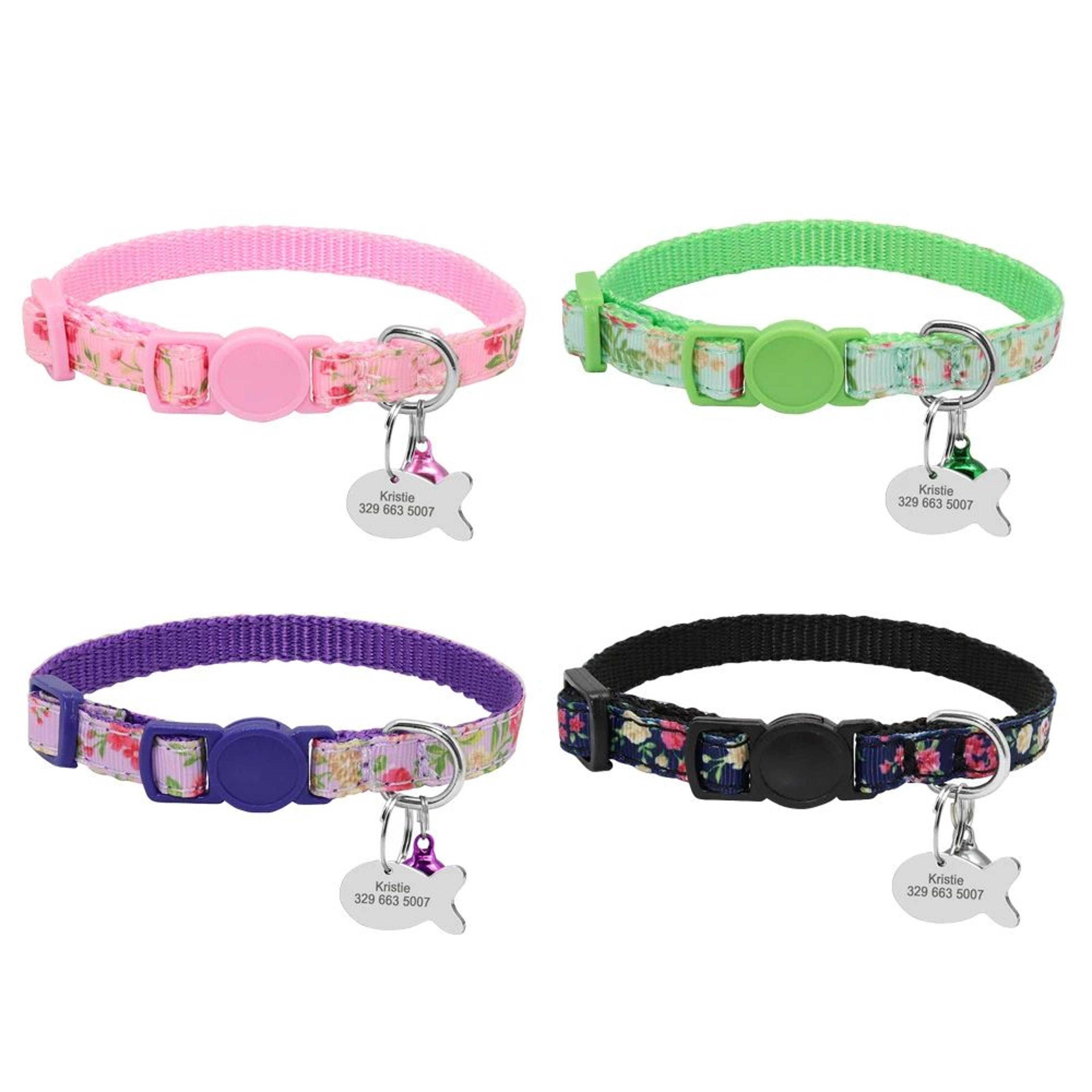 Personalized Engraved Nylon Cat Collar With Custom ID Tag For Cats  Small Dogs 4