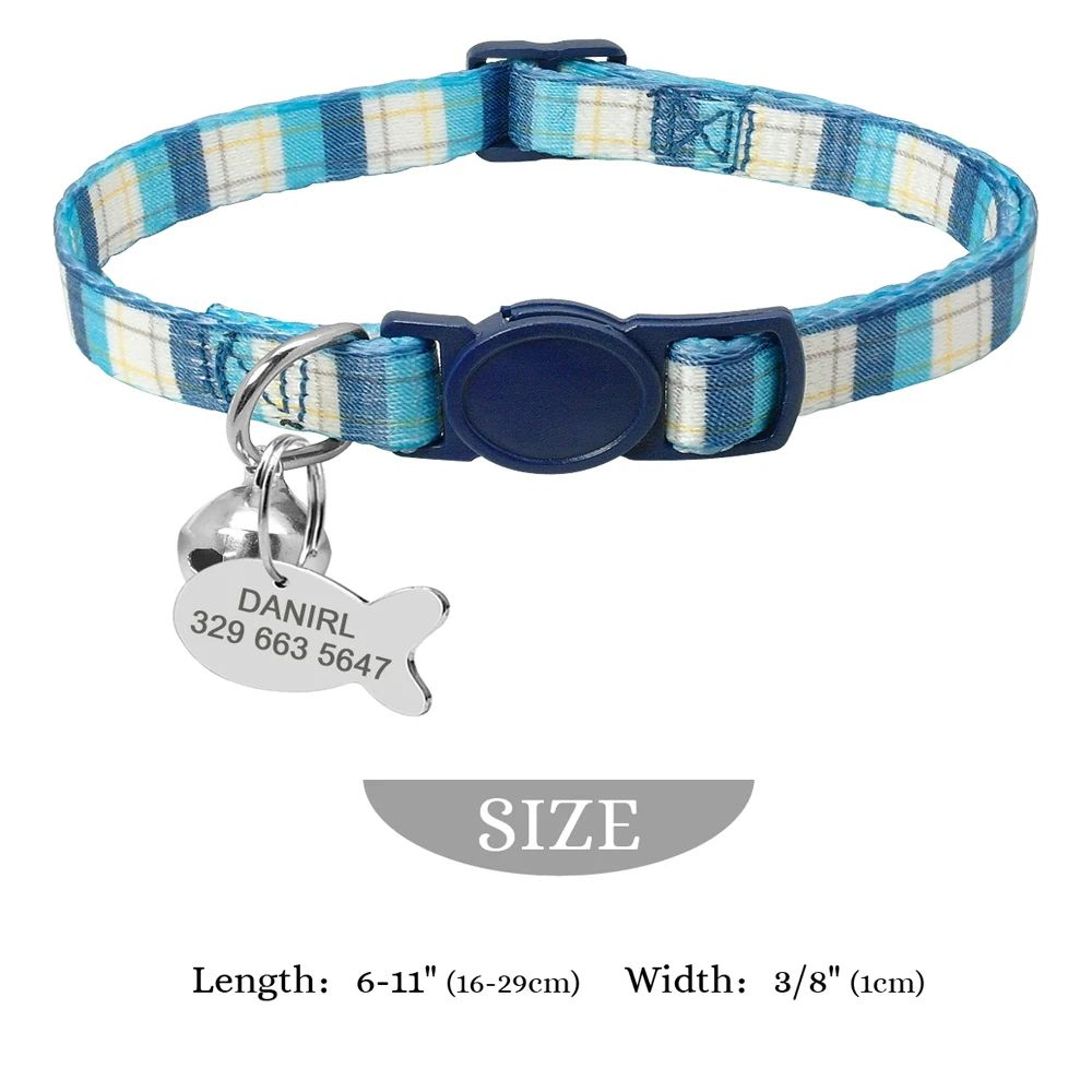 Personalized Engraved Nylon Cat Collar With Custom ID Tag For Cats  Small Dogs 8