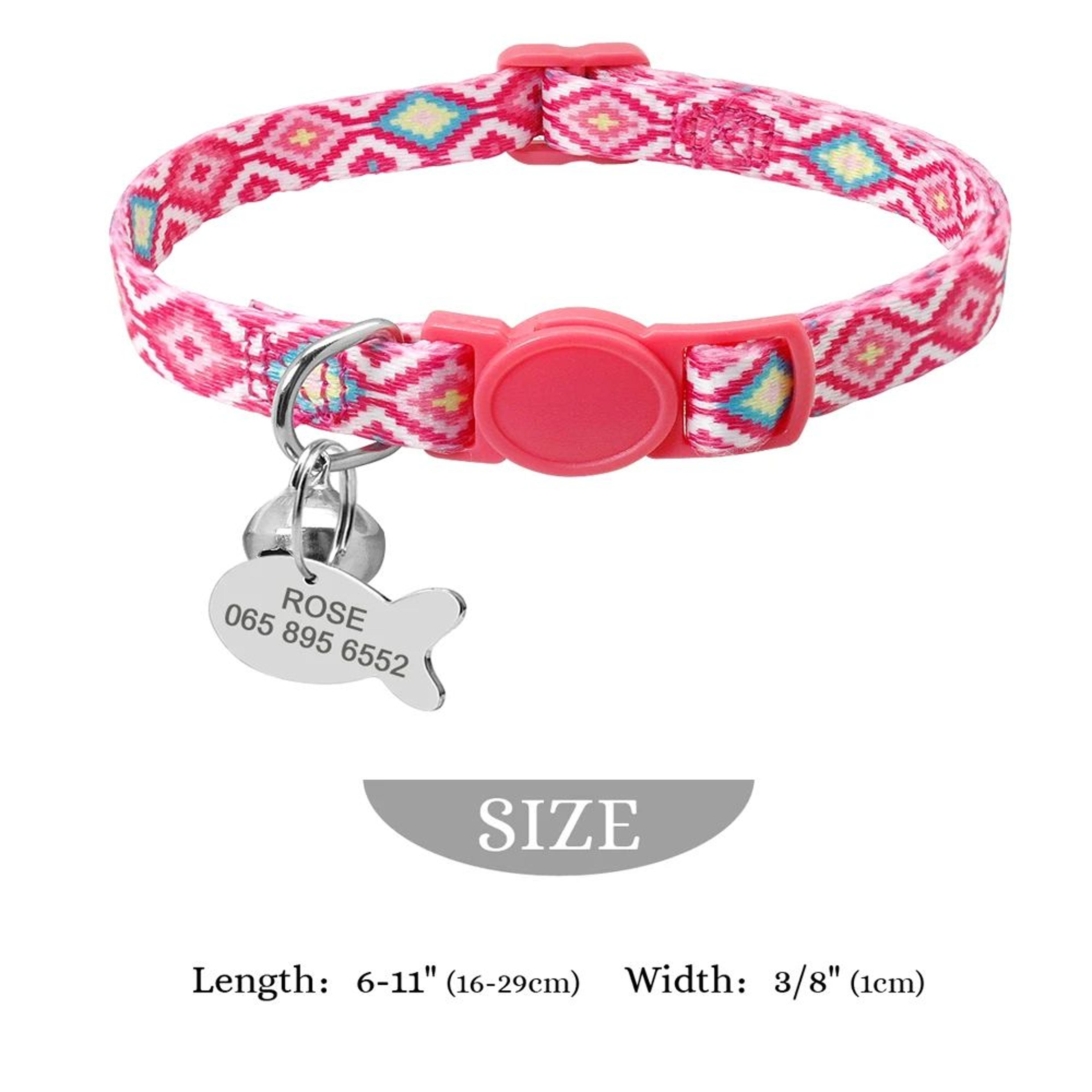 Personalized Engraved Nylon Cat Collar With Custom ID Tag For Cats  Small Dogs 9