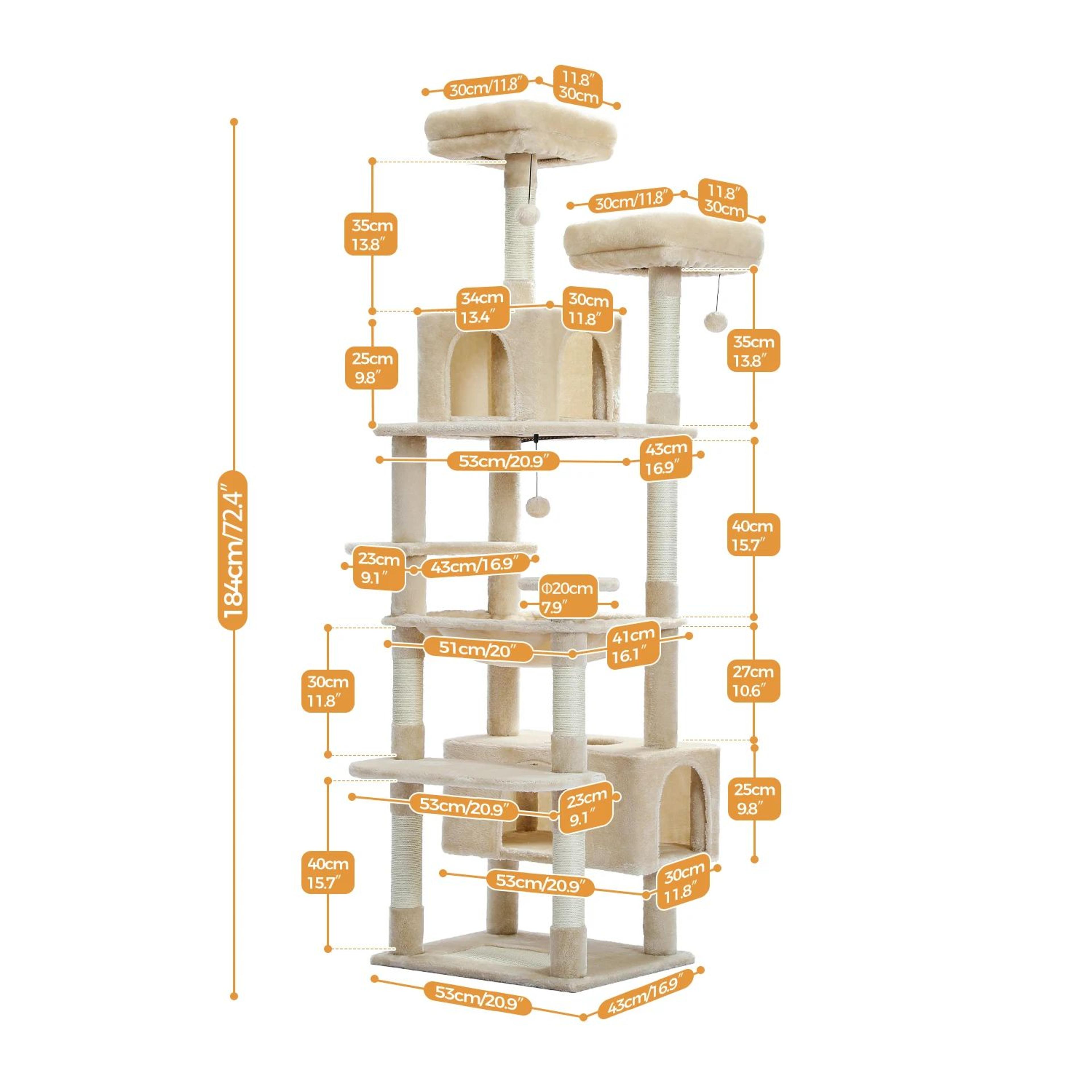 Luxury MultiLevel Cat Tree Tower With Hammock Condo  Scratching Posts For Indoor Cats 1