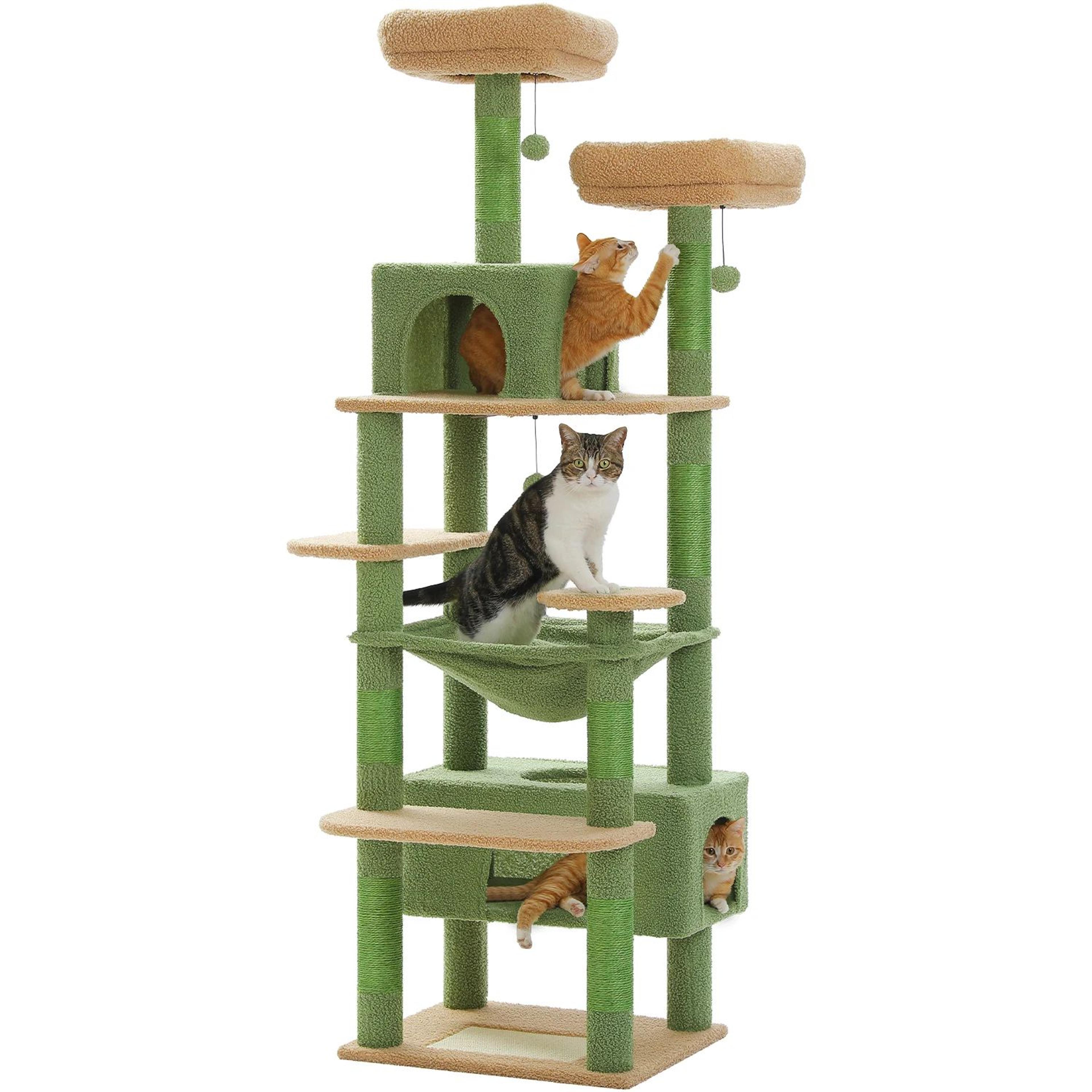 Luxury MultiLevel Cat Tree Tower With Hammock Condo  Scratching Posts For Indoor Cats 9