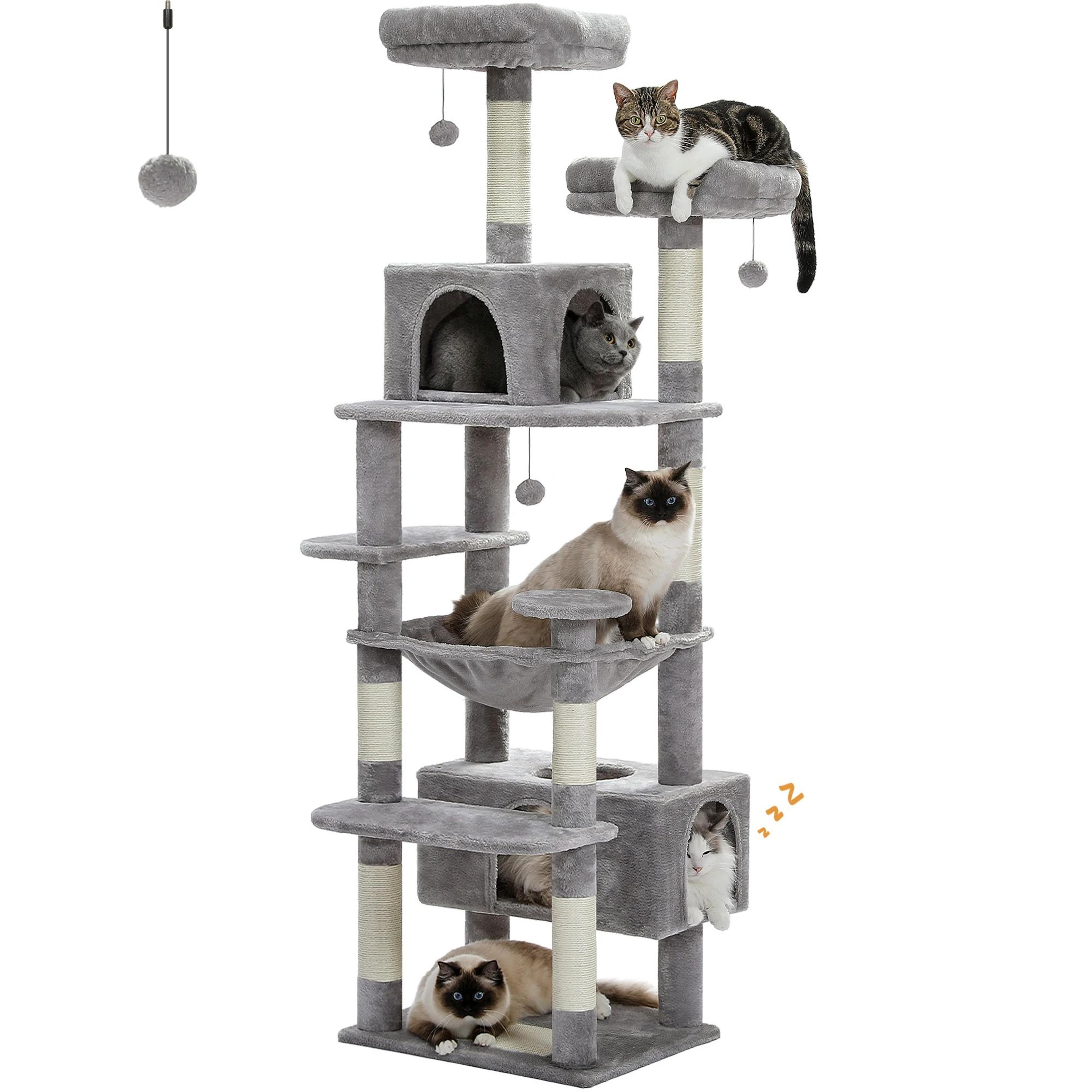 Luxury MultiLevel Cat Tree Tower With Hammock Condo  Scratching Posts For Indoor Cats 11