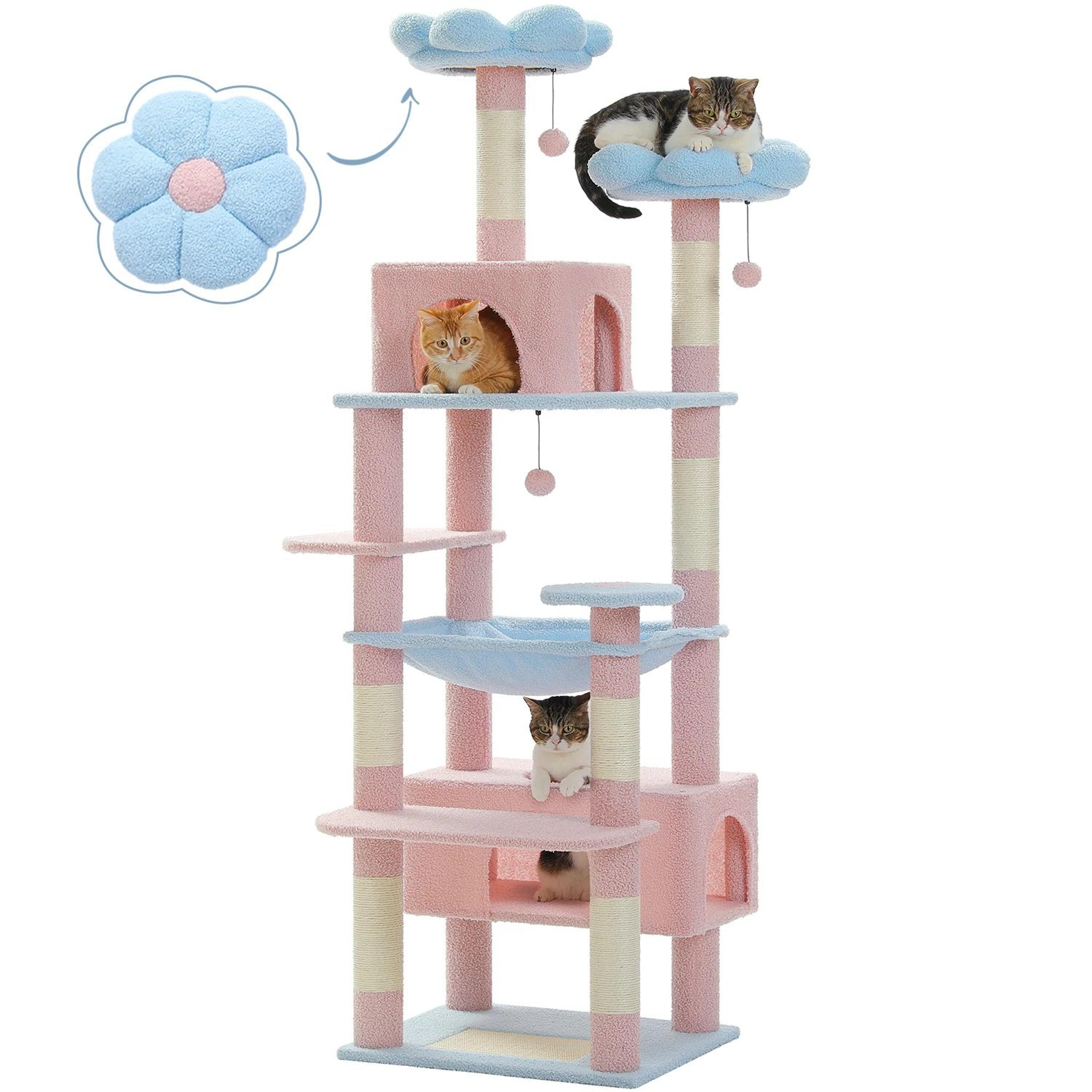 Luxury MultiLevel Cat Tree Tower With Hammock Condo  Scratching Posts For Indoor Cats 12