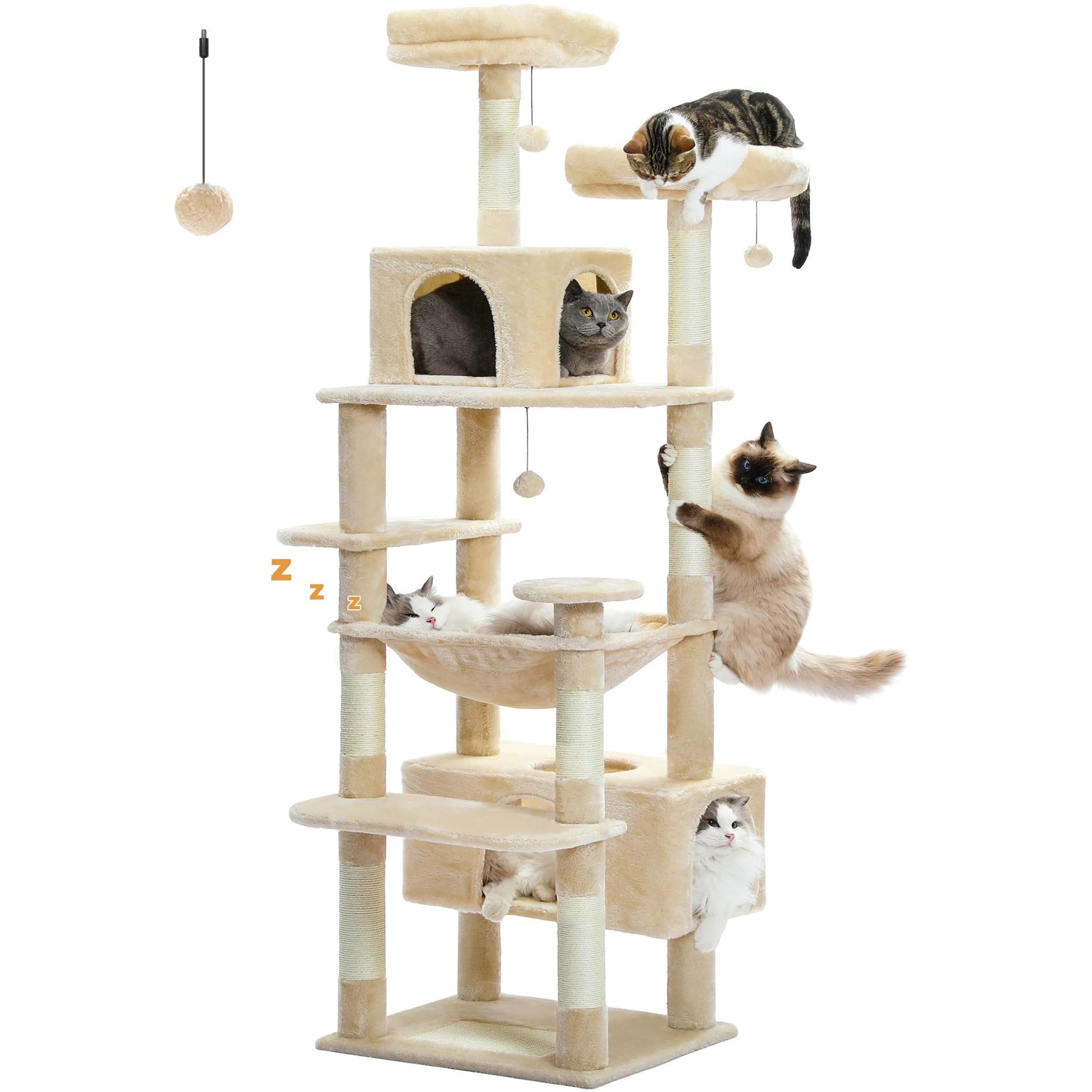 Luxury MultiLevel Cat Tree Tower With Hammock Condo  Scratching Posts For Indoor Cats 6