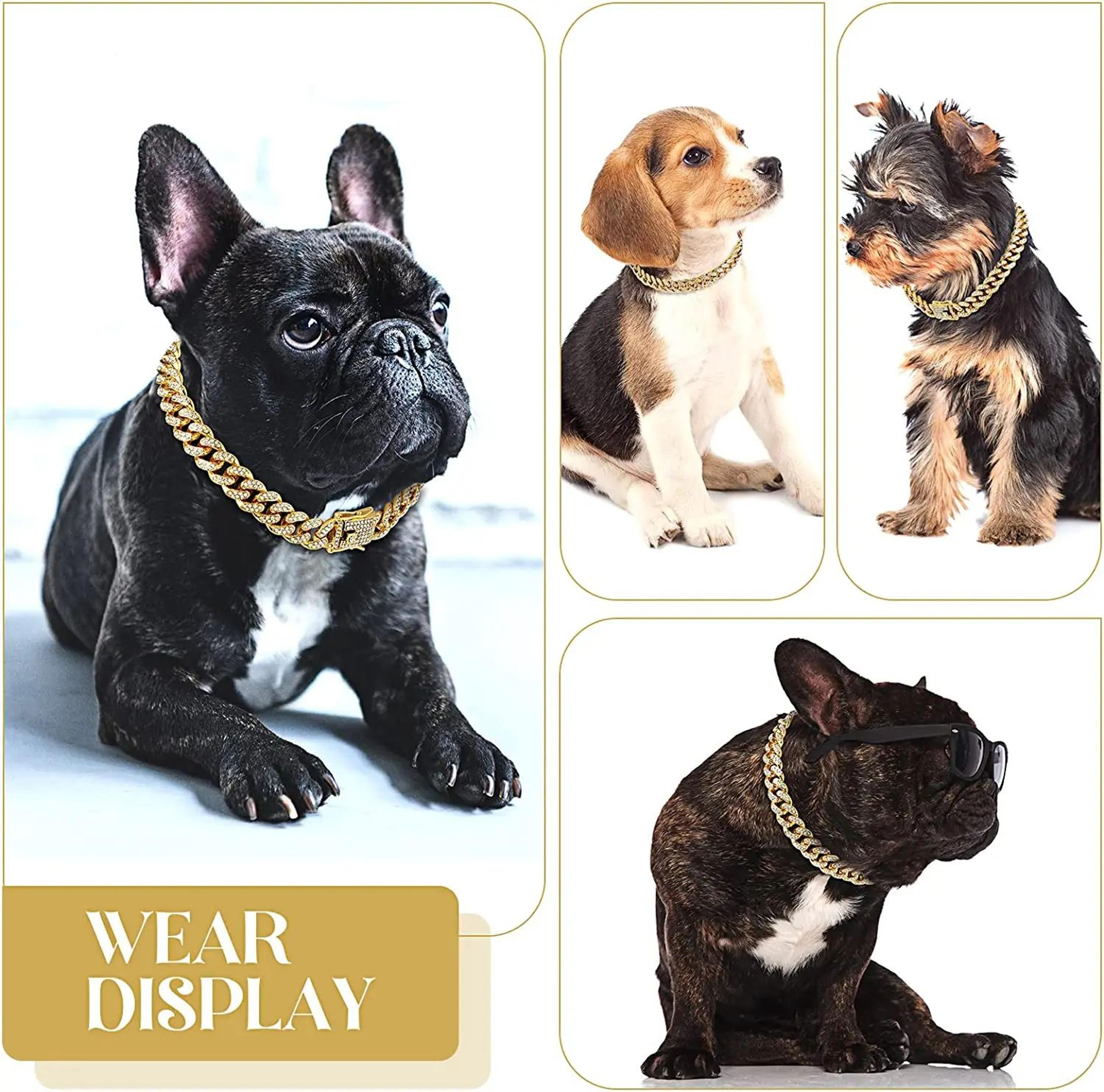 Luxury Cuban Link Cat Collar With Rhinestone Gold Chain 4